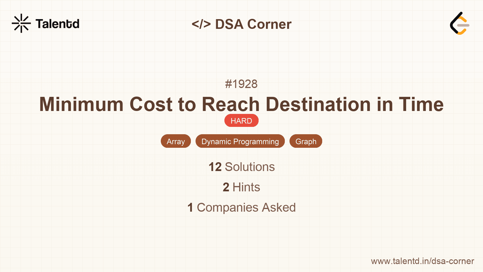 Problem visualization for Minimum Cost to Reach Destination in Time