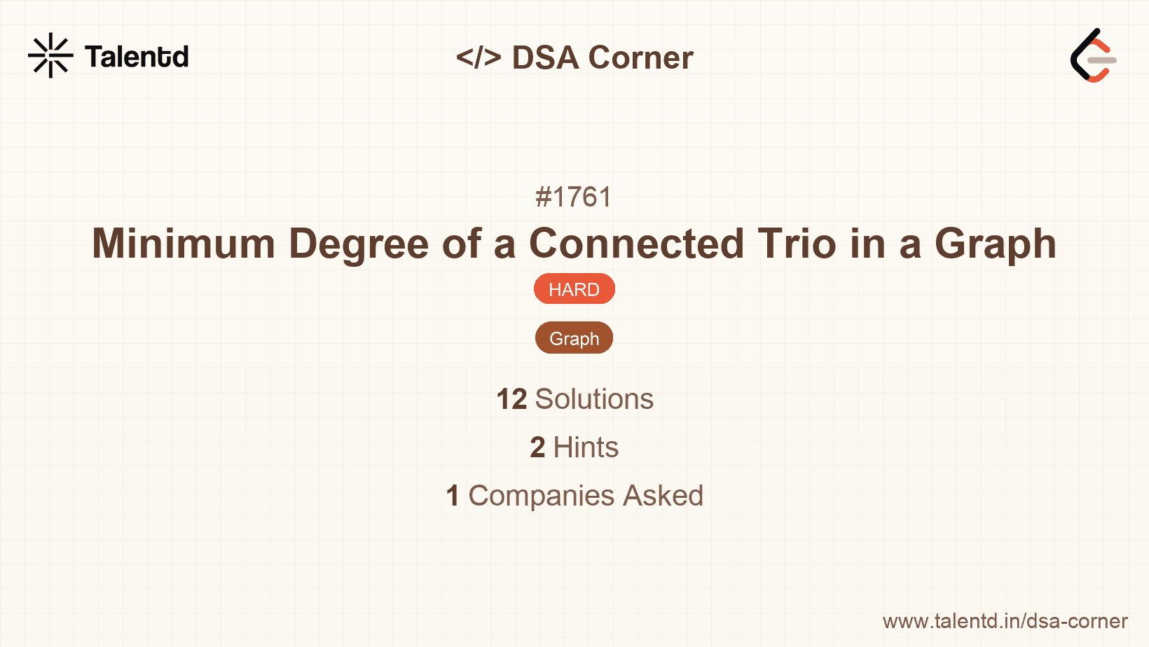 Problem visualization for Minimum Degree of a Connected Trio in a Graph