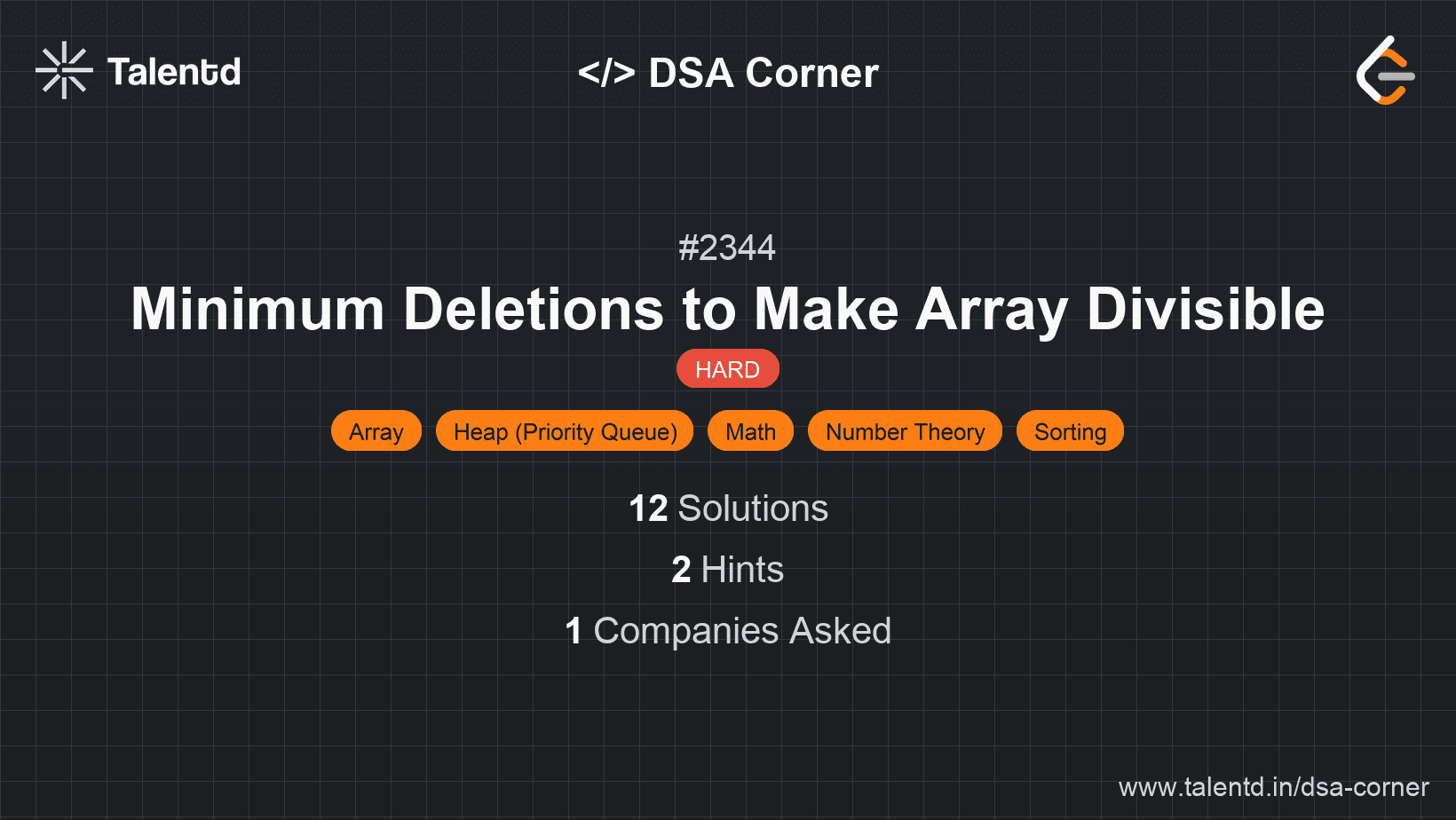 Problem visualization for Minimum Deletions to Make Array Divisible