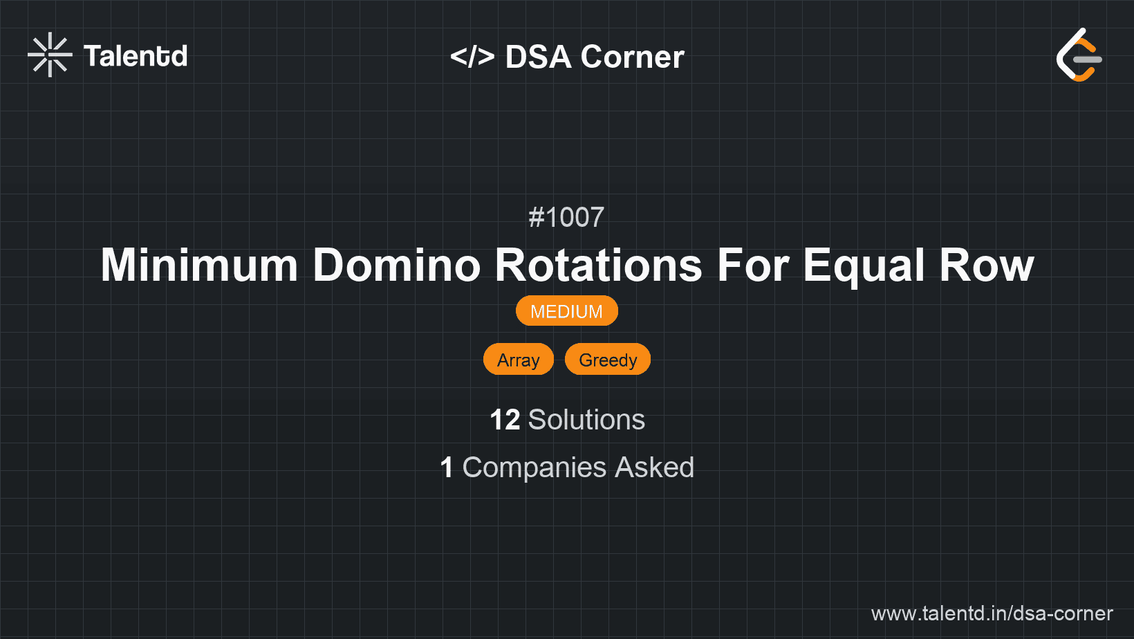 Problem visualization for Minimum Domino Rotations For Equal Row