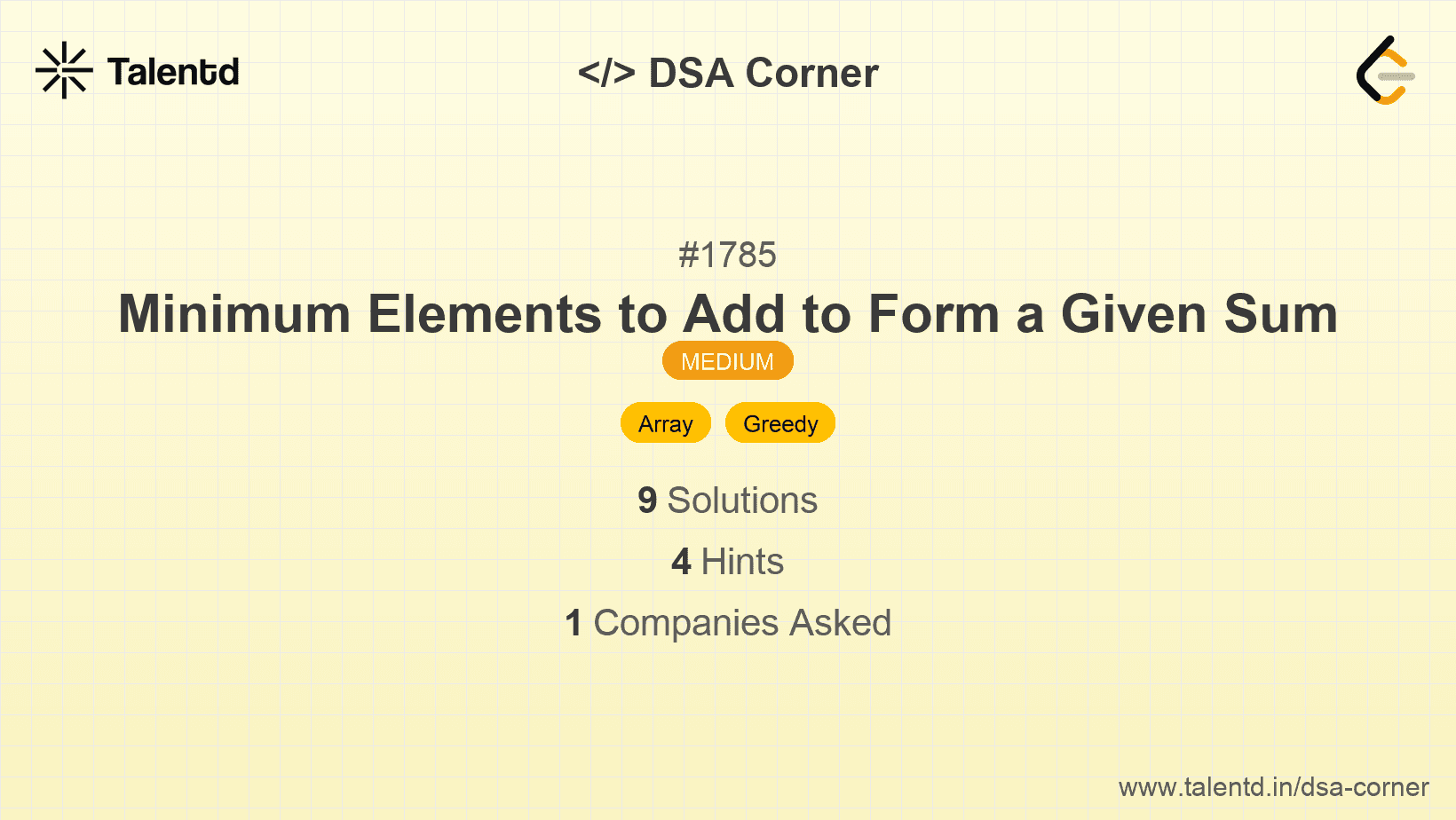 Problem visualization for Minimum Elements to Add to Form a Given Sum