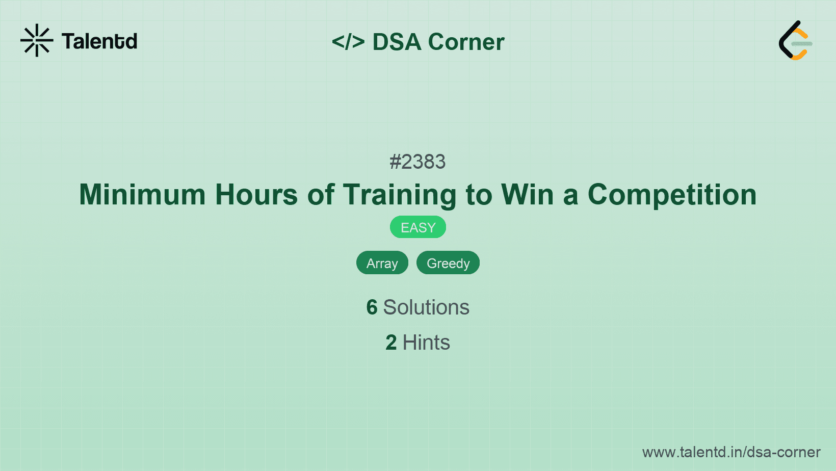 Problem visualization for Minimum Hours of Training to Win a Competition