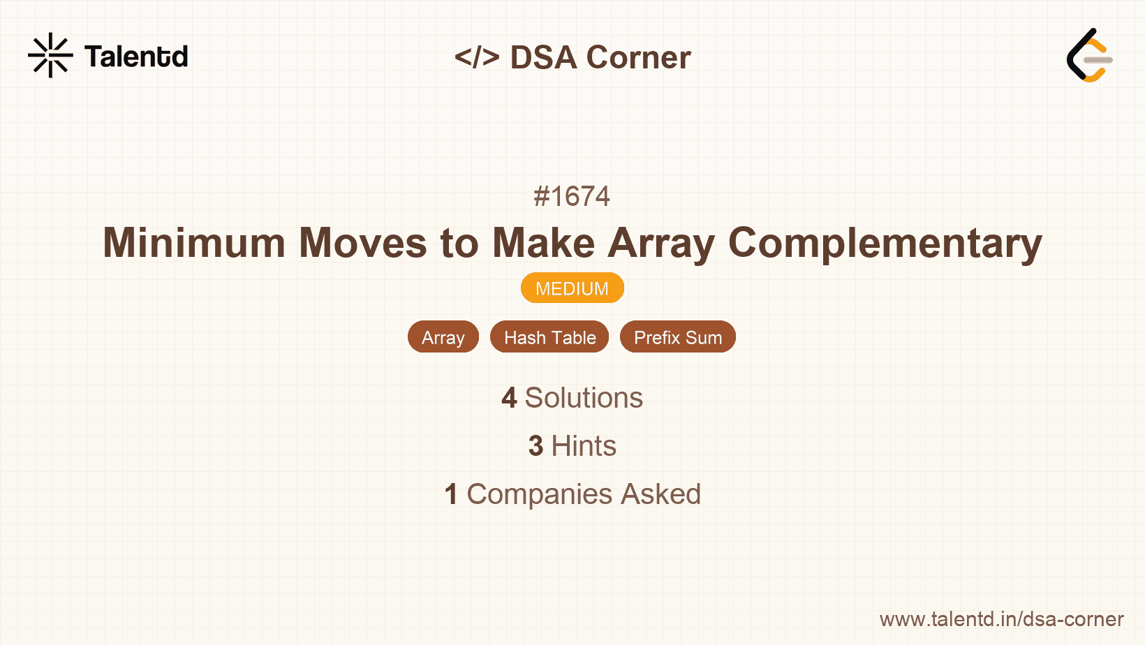 Problem visualization for Minimum Moves to Make Array Complementary