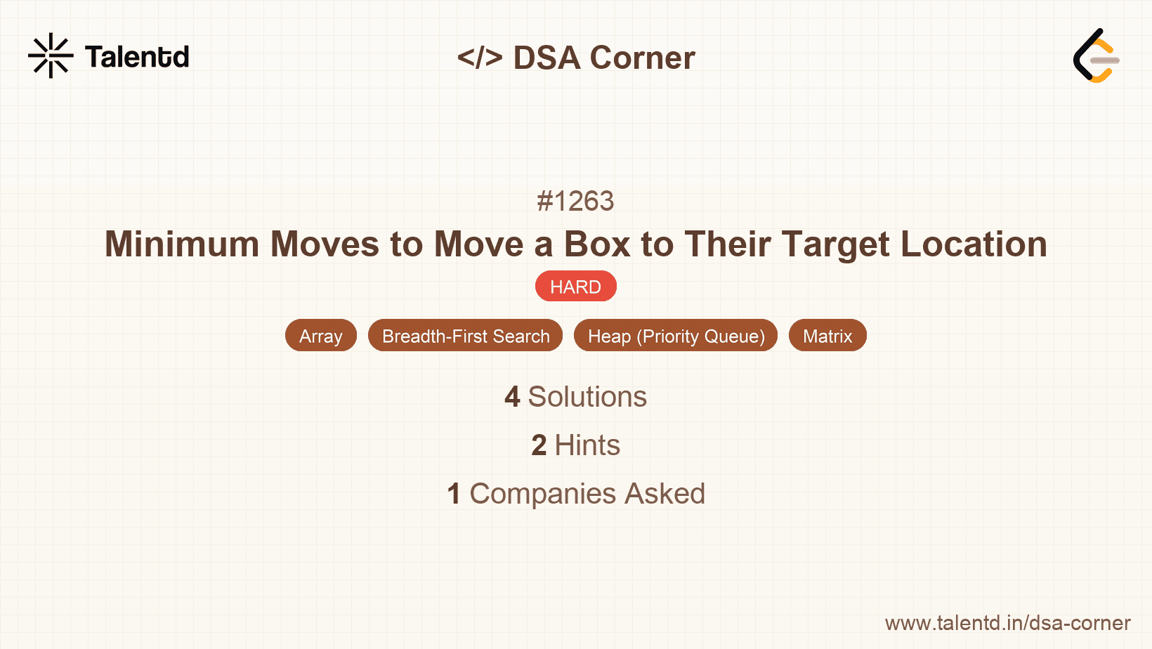 Problem visualization for Minimum Moves to Move a Box to Their Target Location