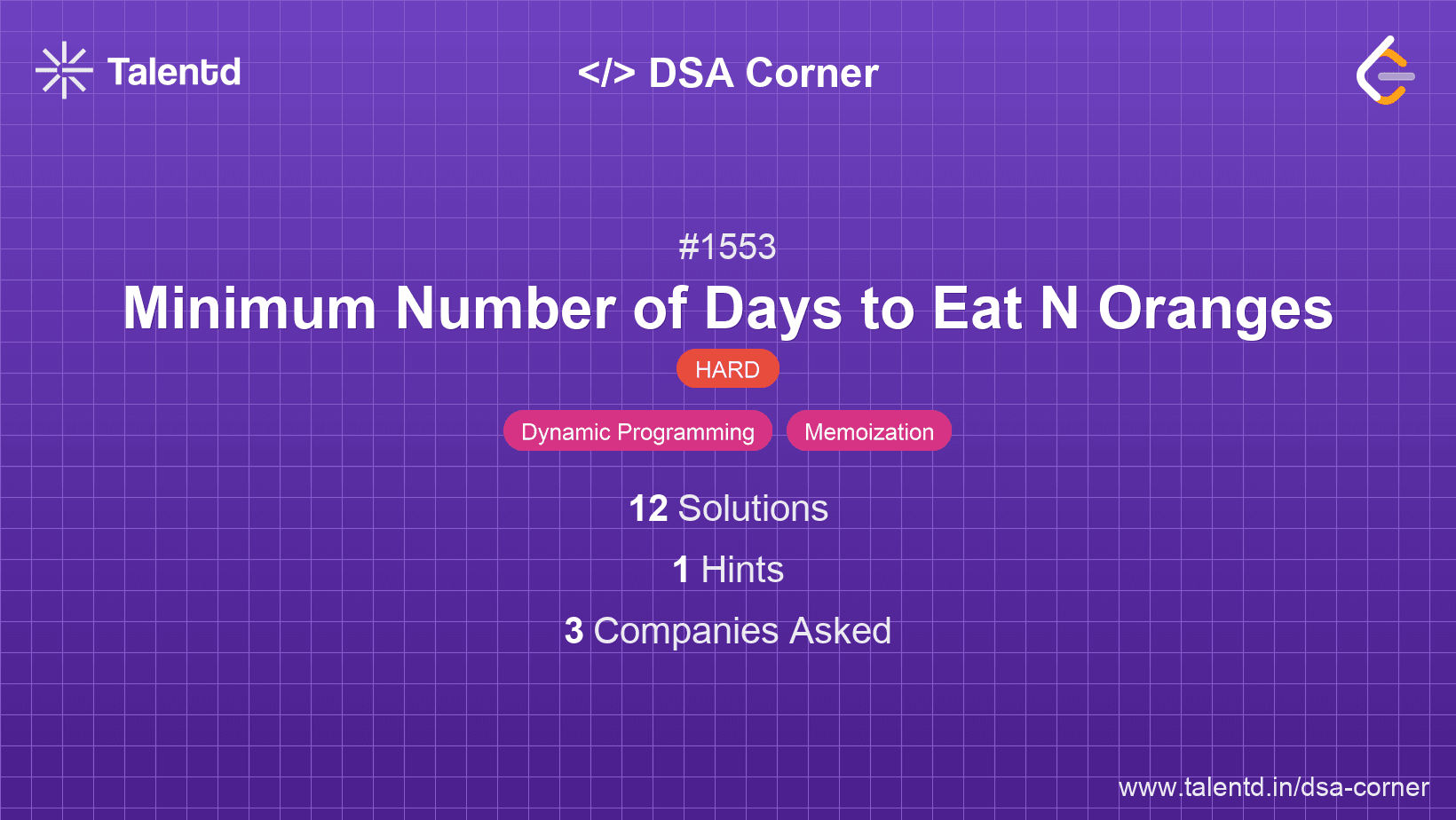 Problem visualization for Minimum Number of Days to Eat N Oranges