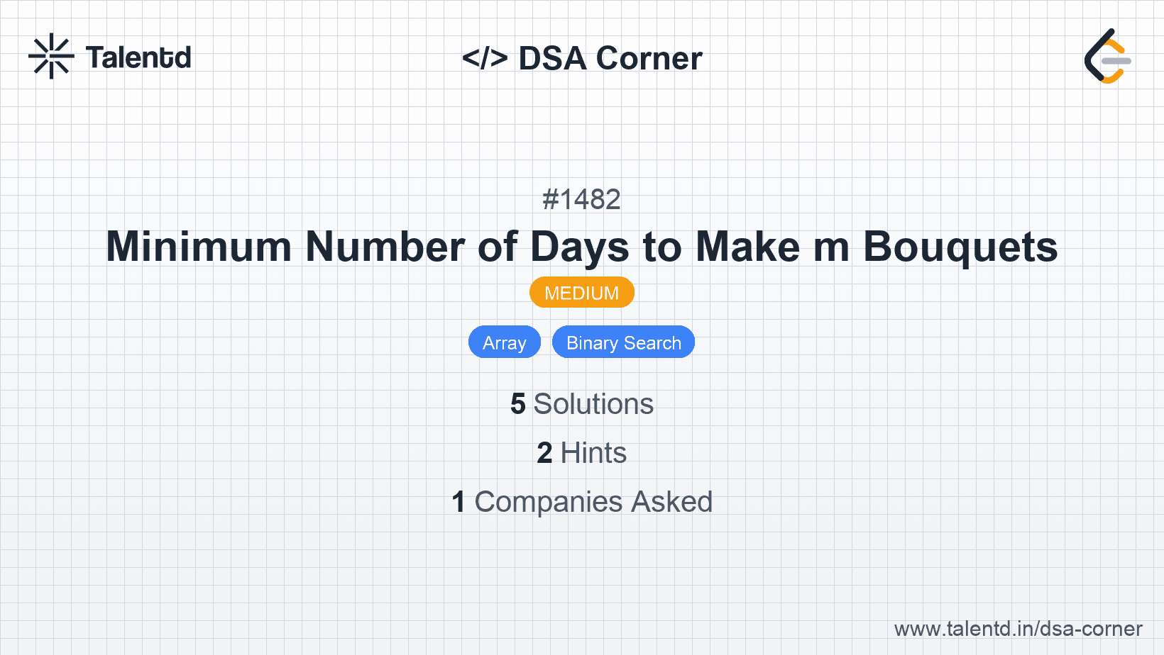Problem visualization for Minimum Number of Days to Make m Bouquets