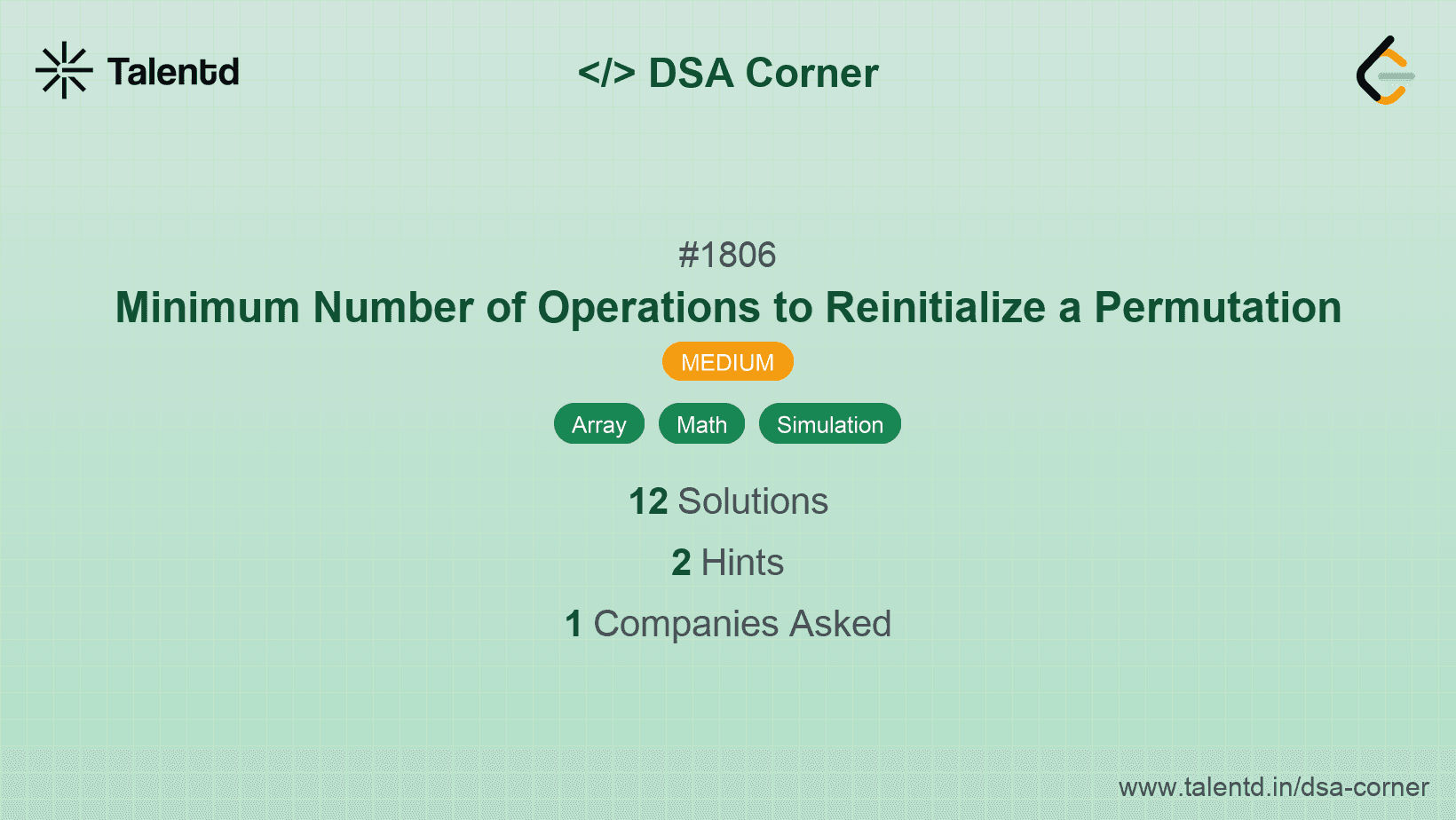 Problem visualization for Minimum Number of Operations to Reinitialize a Permutation