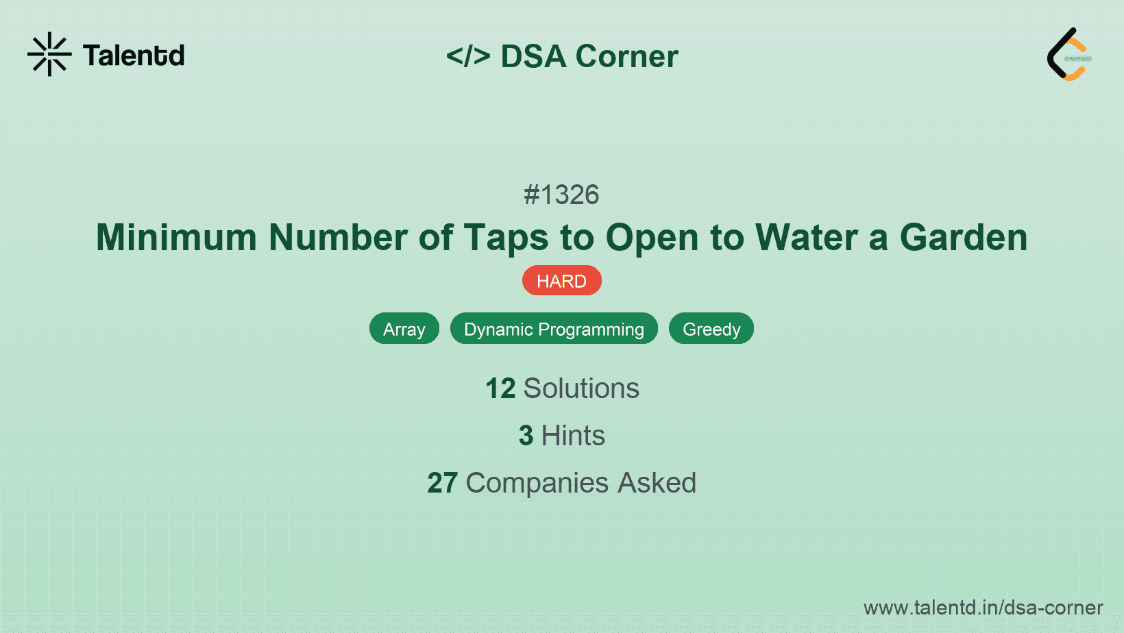 Problem visualization for Minimum Number of Taps to Open to Water a Garden