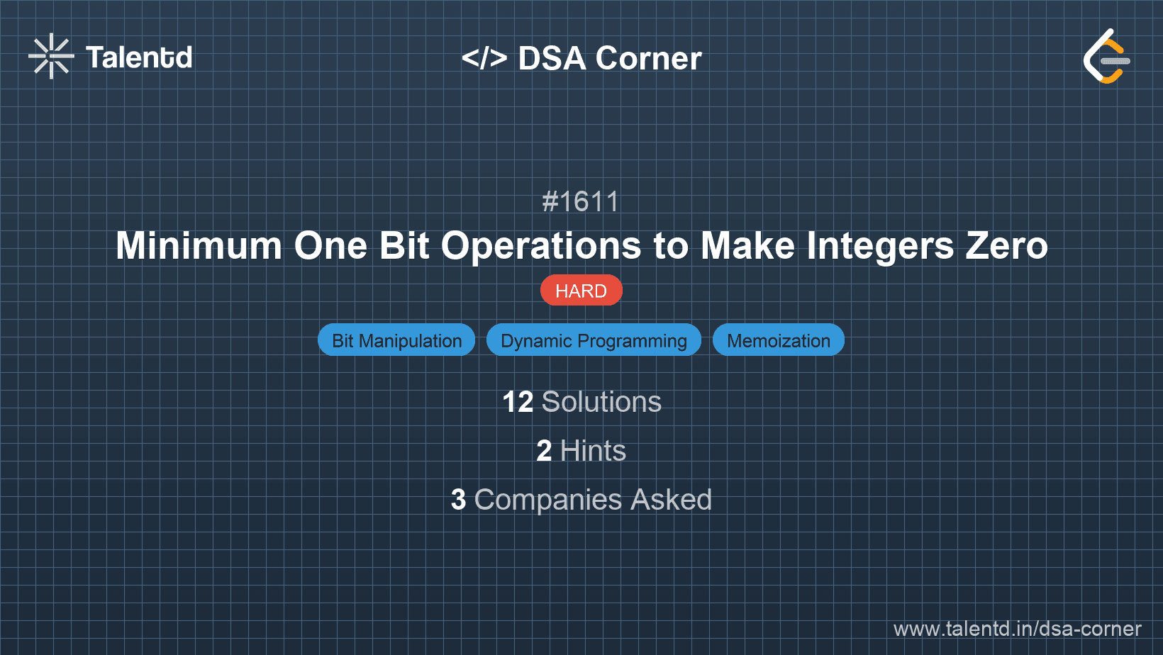 Problem visualization for Minimum One Bit Operations to Make Integers Zero