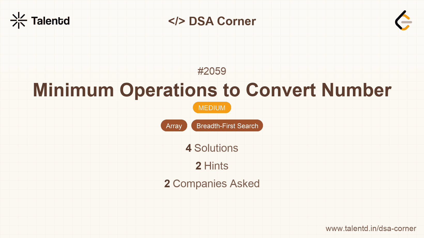 Problem visualization for Minimum Operations to Convert Number