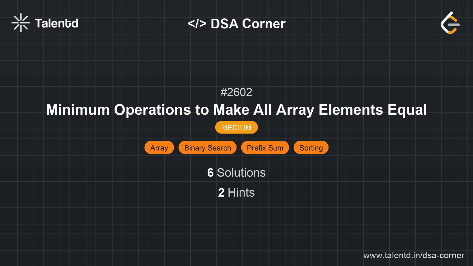 Problem visualization for Minimum Operations to Make All Array Elements Equal