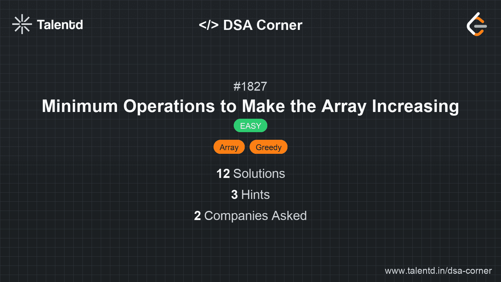 Problem visualization for Minimum Operations to Make the Array Increasing