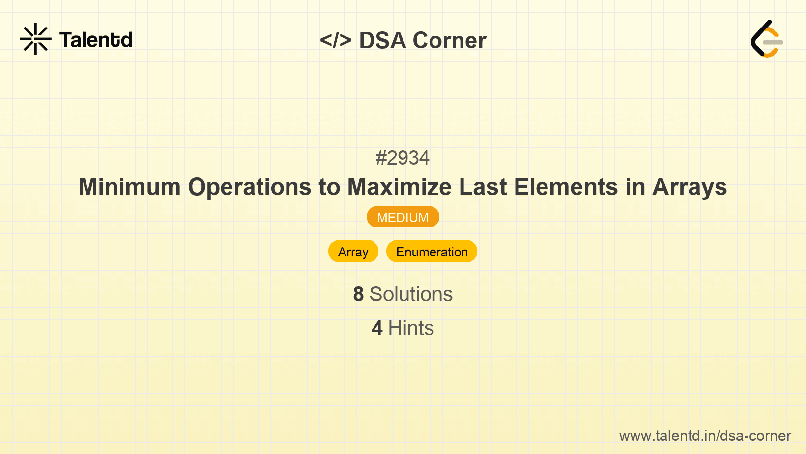Problem visualization for Minimum Operations to Maximize Last Elements in Arrays