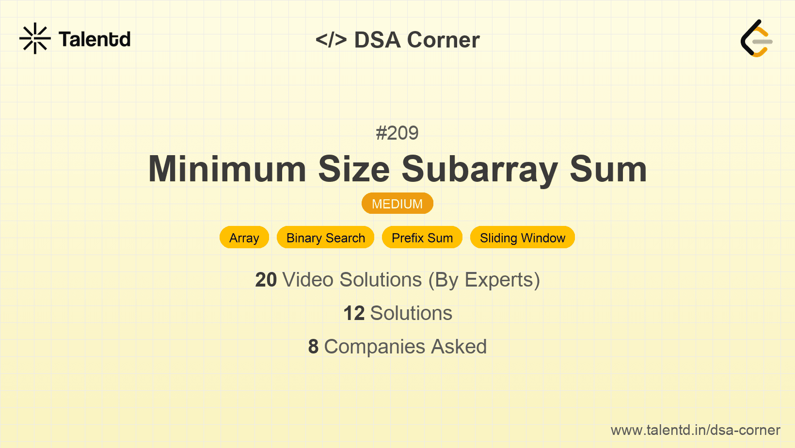 Problem visualization for Minimum Size Subarray Sum