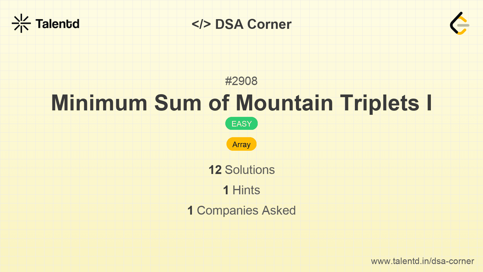 Problem visualization for Minimum Sum of Mountain Triplets I