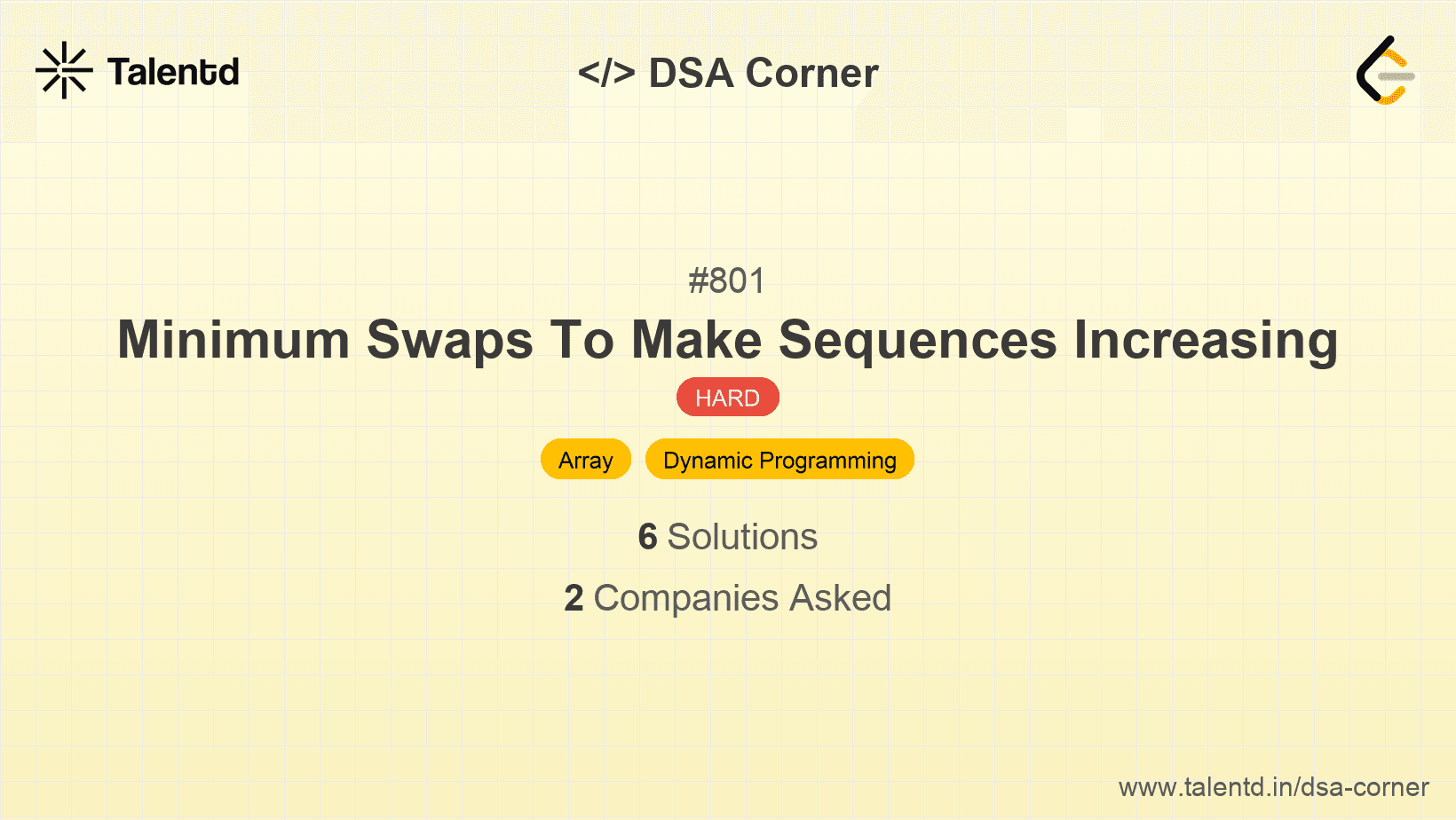 Problem visualization for Minimum Swaps To Make Sequences Increasing