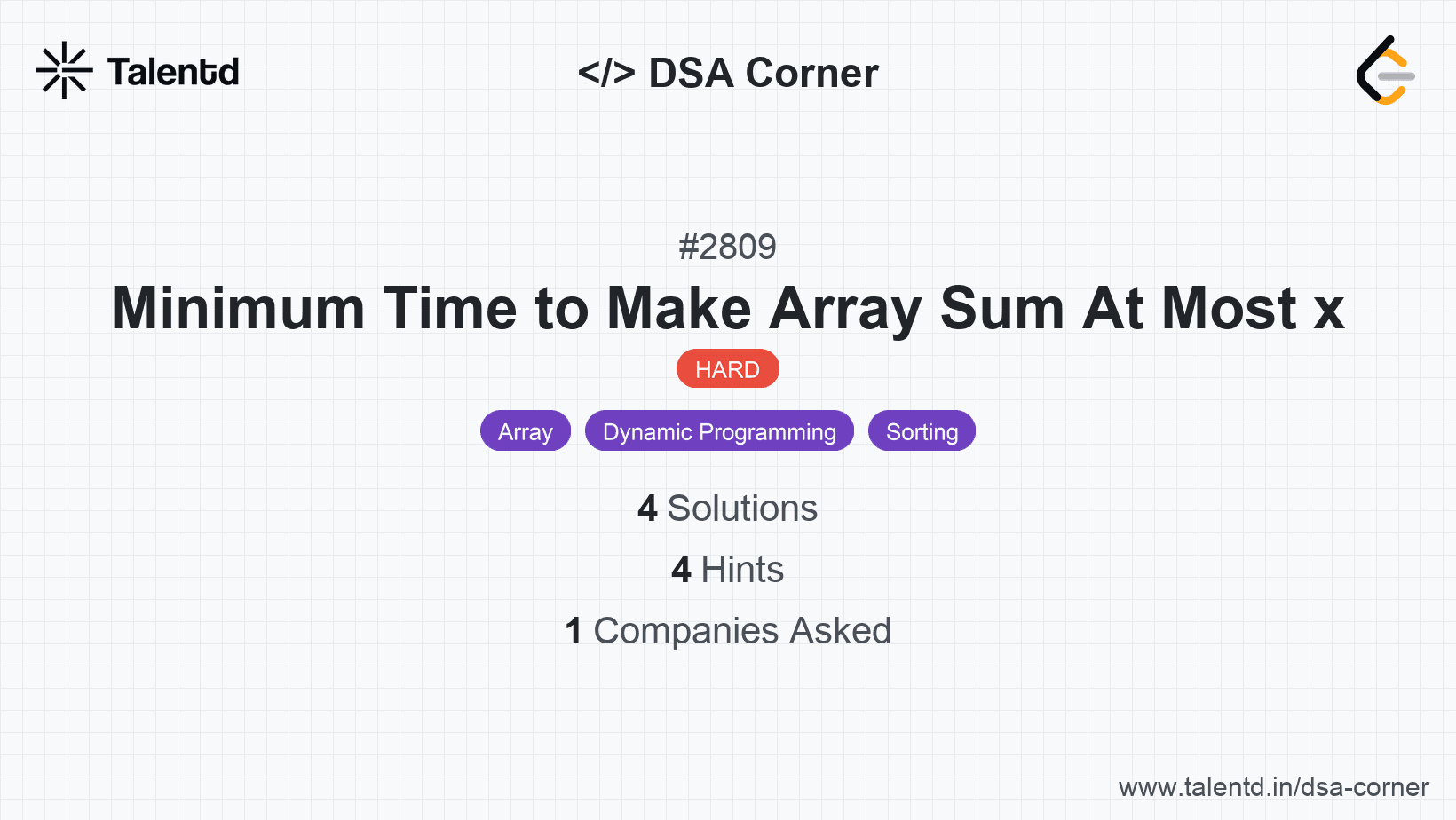Problem visualization for Minimum Time to Make Array Sum At Most x