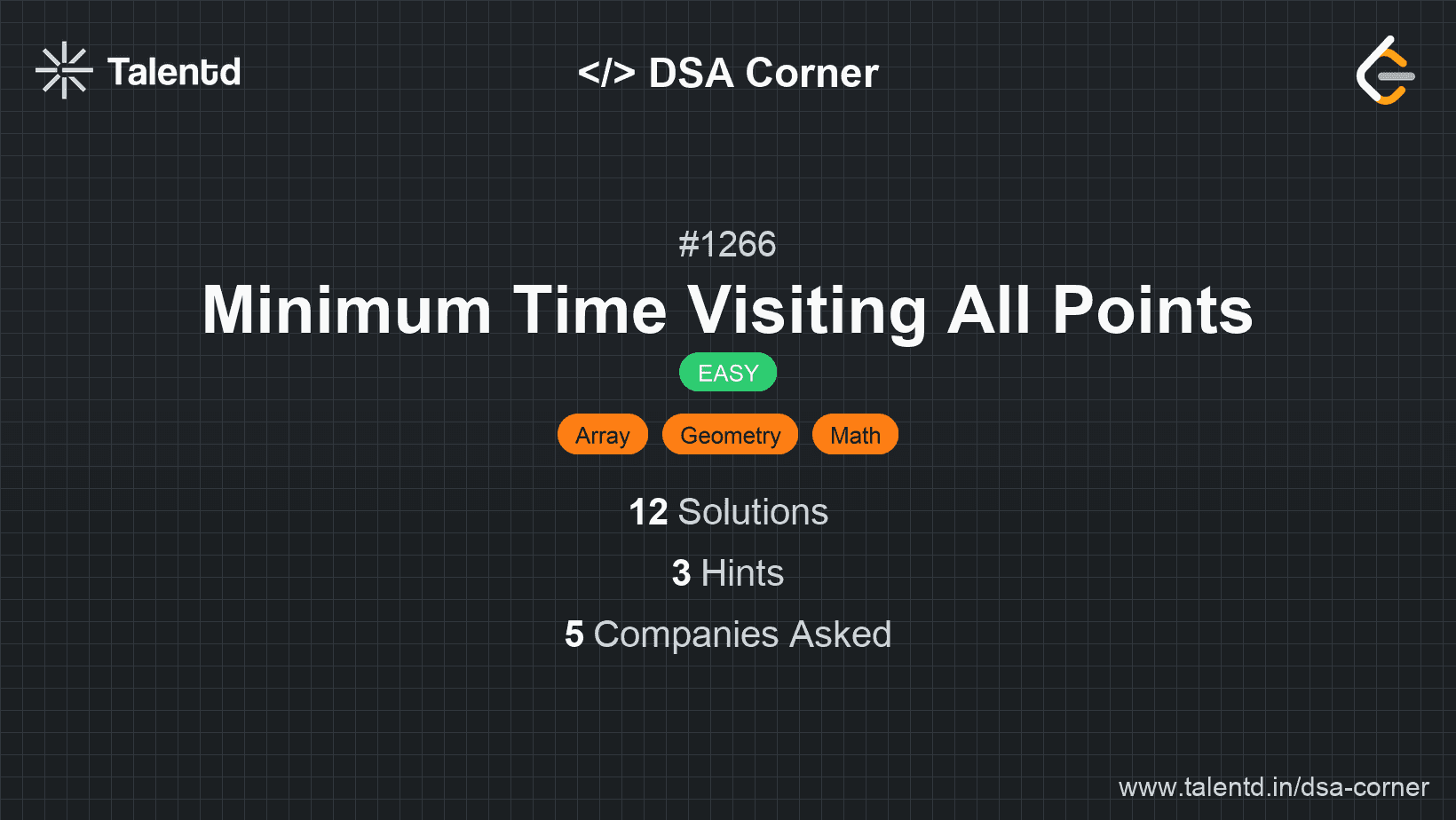 Problem visualization for Minimum Time Visiting All Points