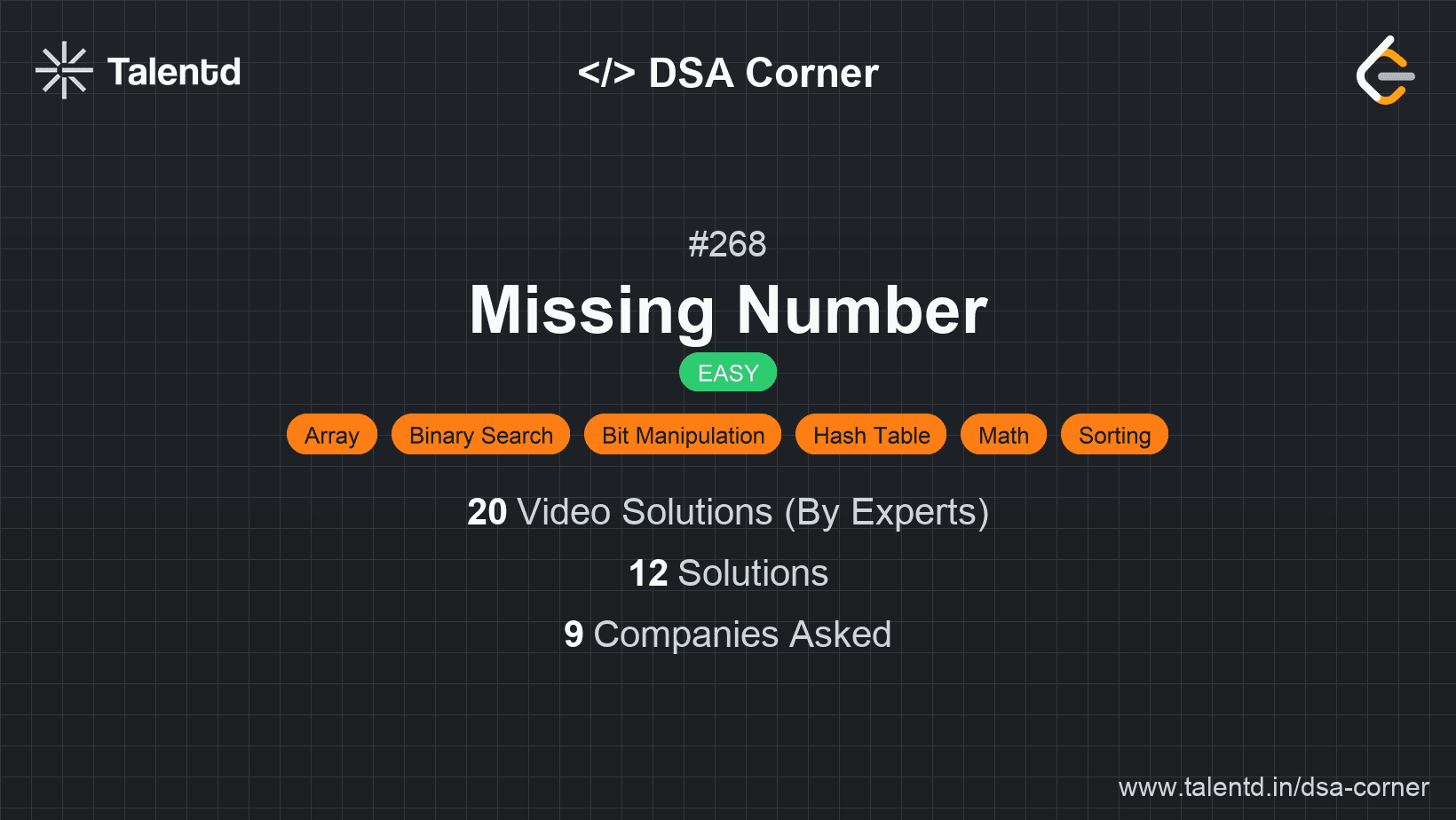 Problem visualization for Missing Number