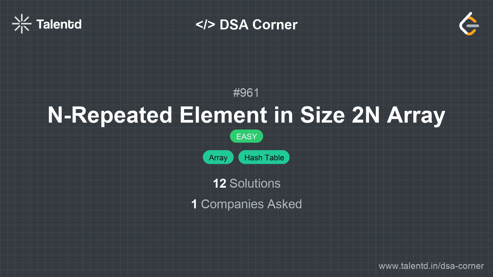 Problem visualization for N-Repeated Element in Size 2N Array