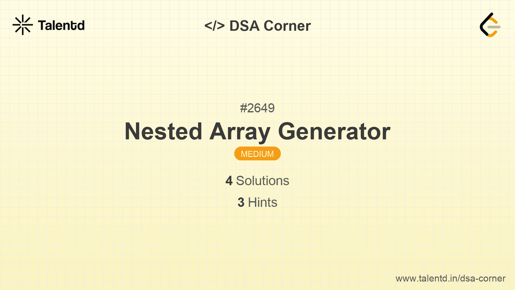 Problem visualization for Nested Array Generator