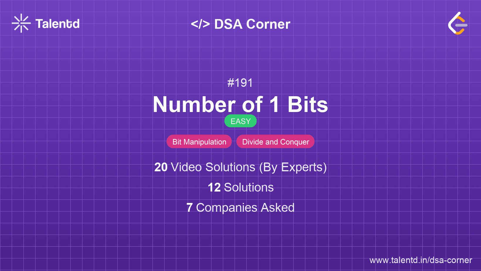 Problem visualization for Number of 1 Bits