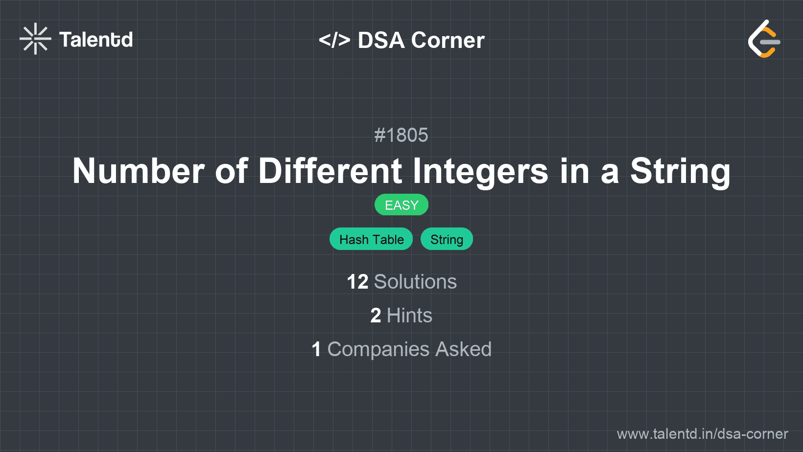 Problem visualization for Number of Different Integers in a String