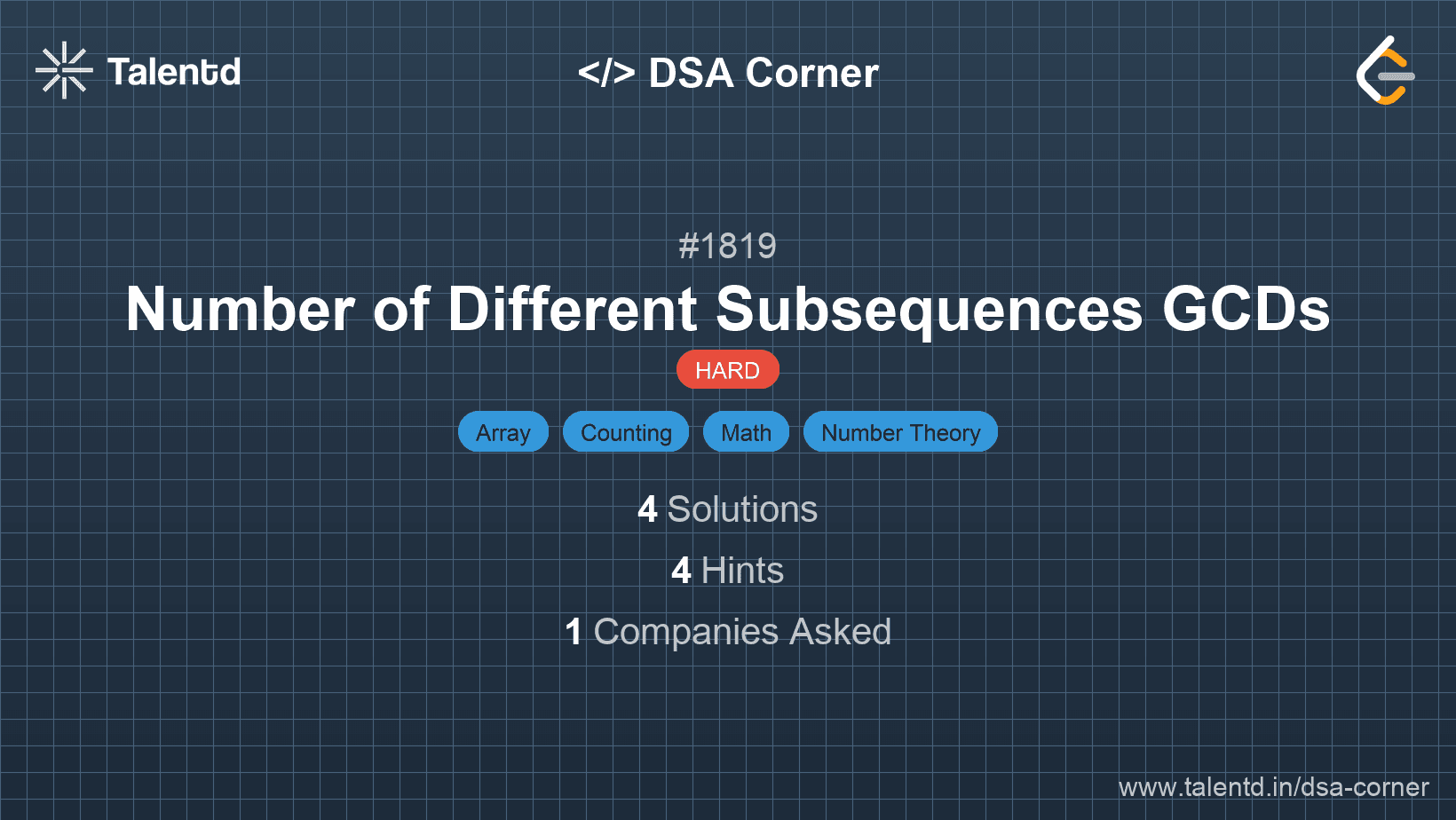 Problem visualization for Number of Different Subsequences GCDs