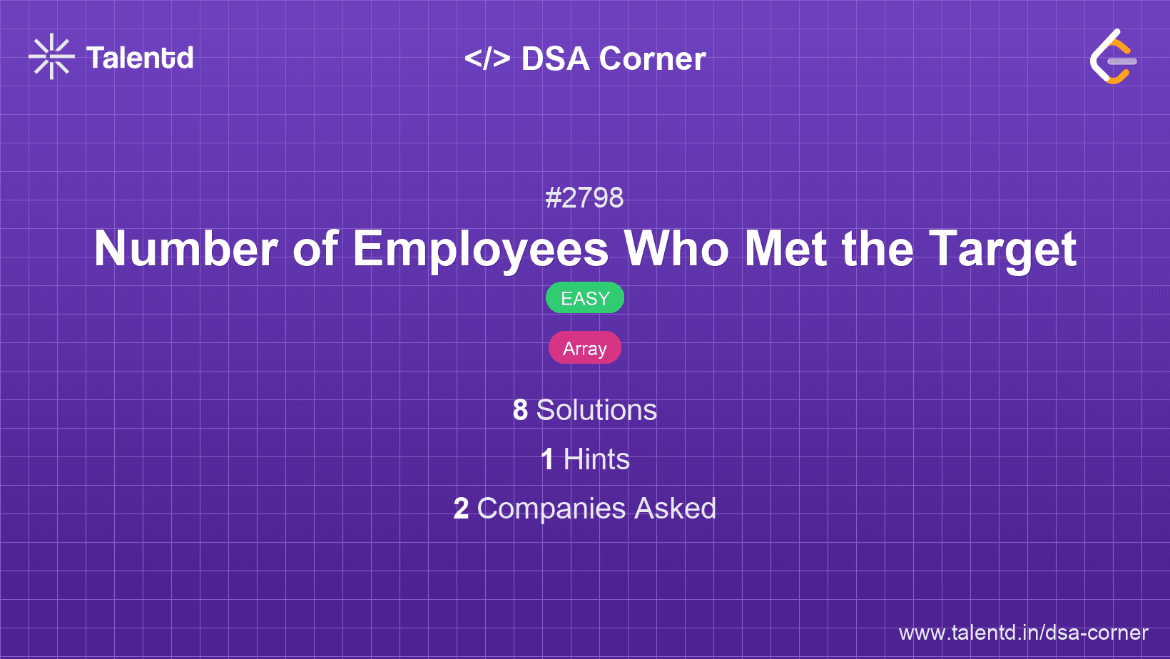 Problem visualization for Number of Employees Who Met the Target