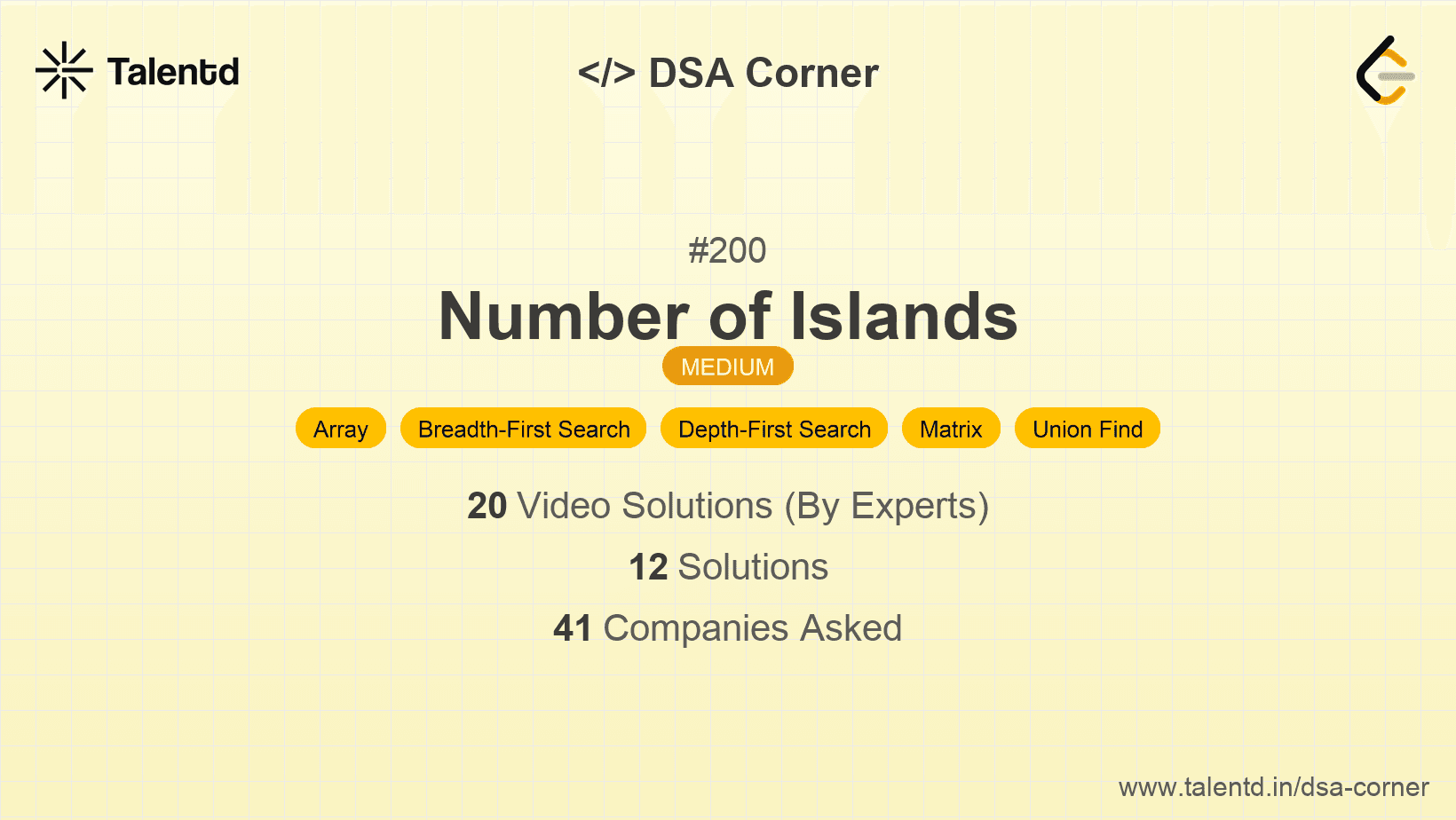 Problem visualization for Number of Islands