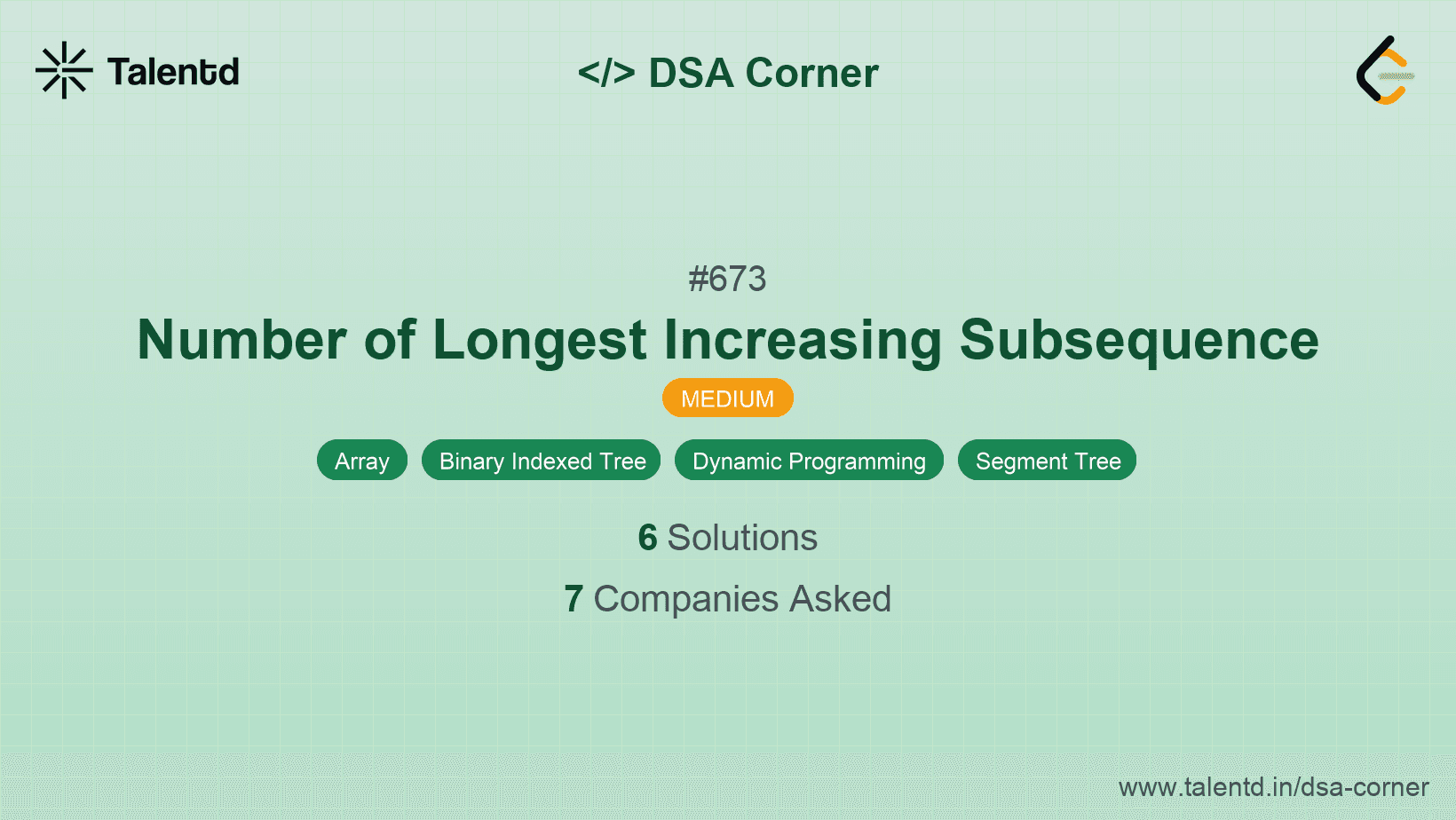 Problem visualization for Number of Longest Increasing Subsequence