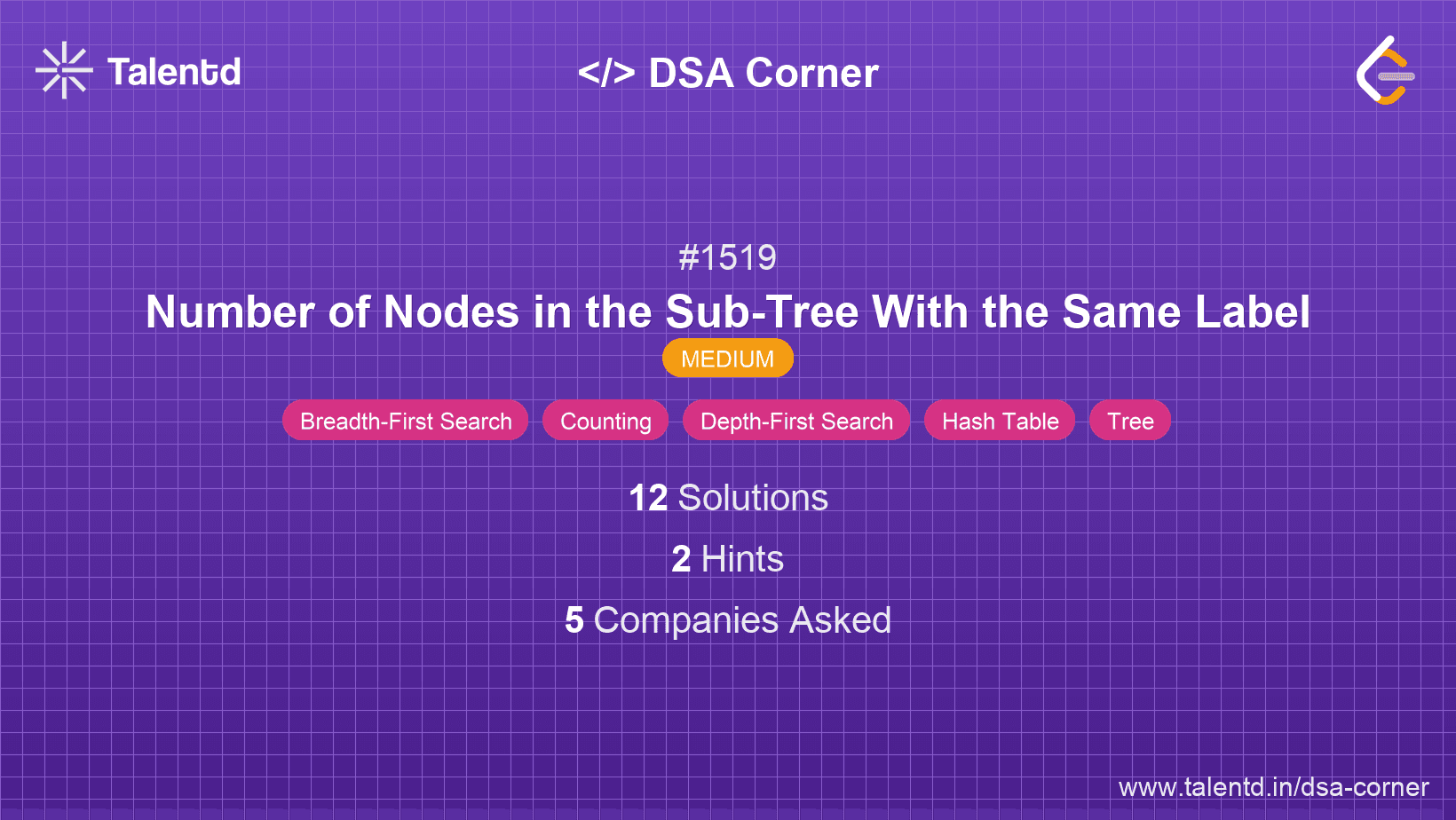 Problem visualization for Number of Nodes in the Sub-Tree With the Same Label