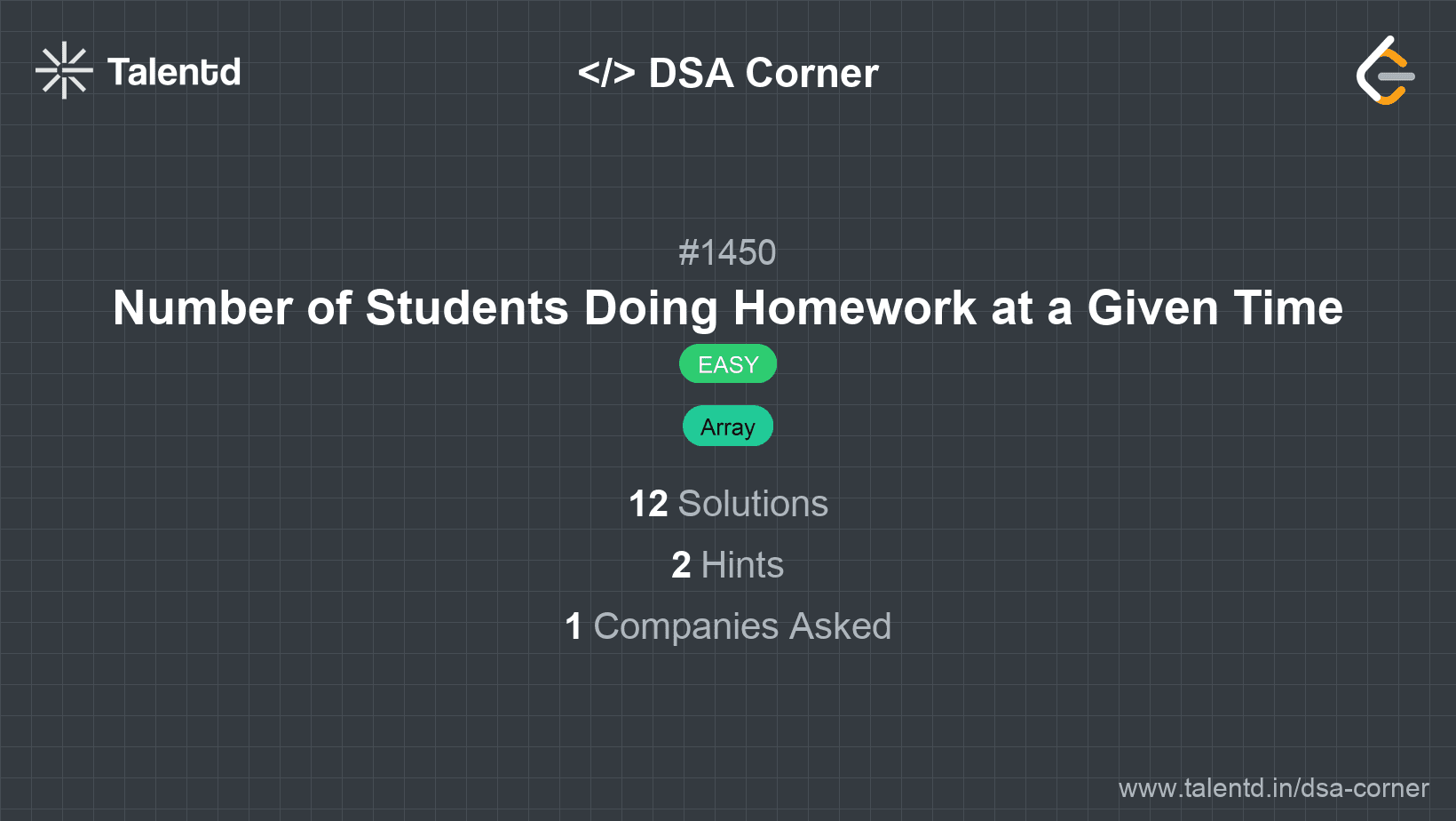 Problem visualization for Number of Students Doing Homework at a Given Time