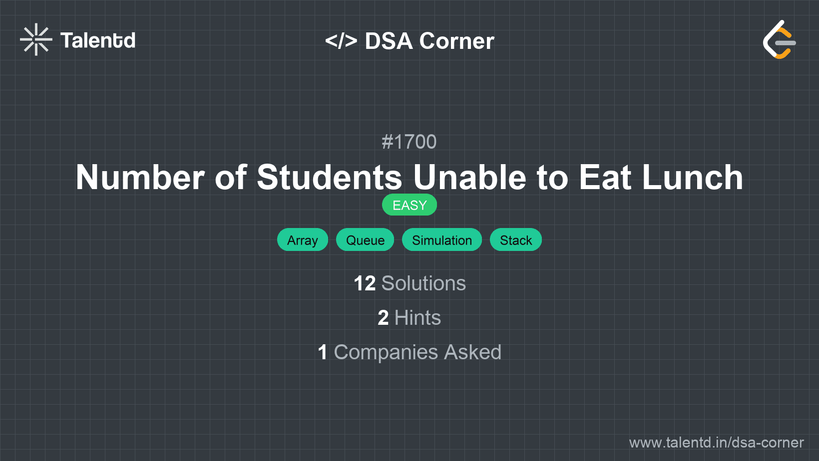 Problem visualization for Number of Students Unable to Eat Lunch
