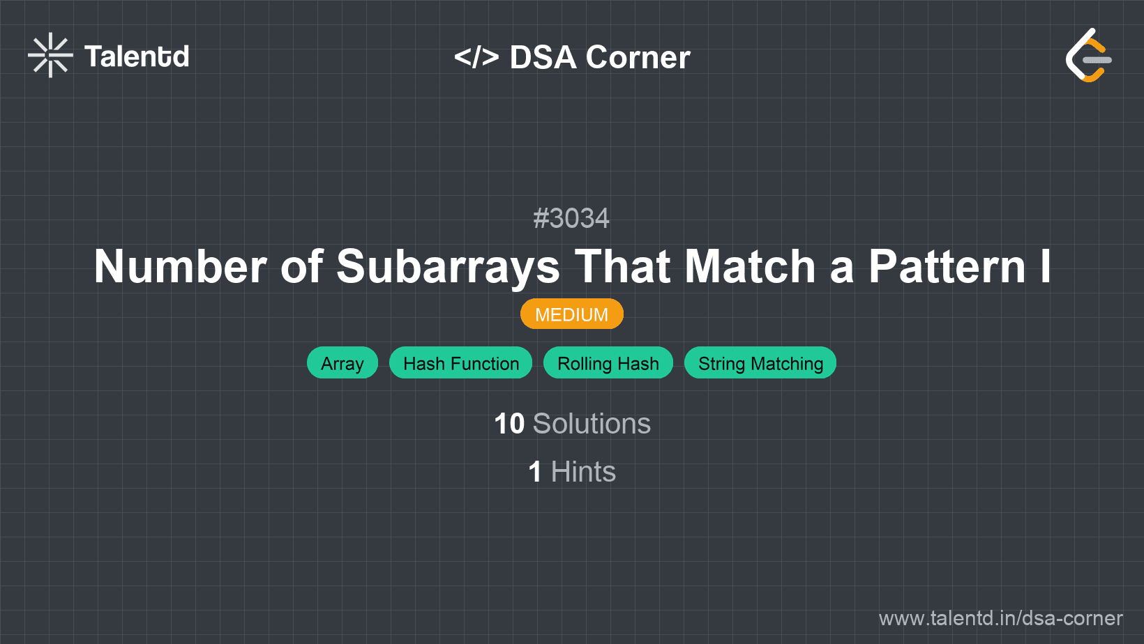 Problem visualization for Number of Subarrays That Match a Pattern I