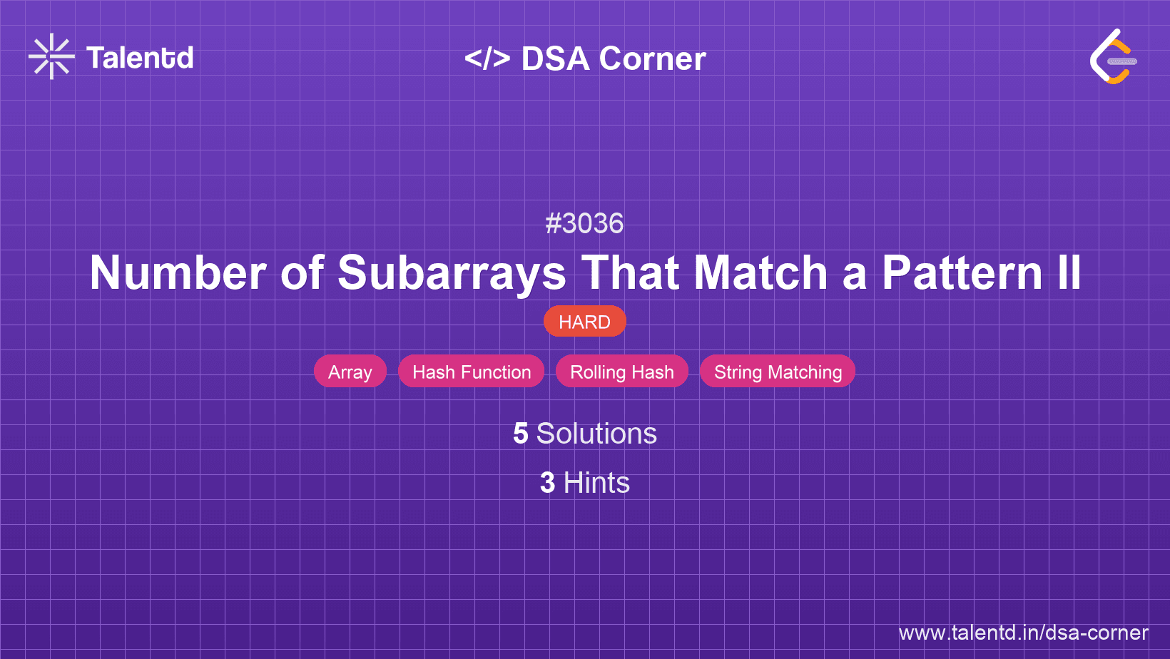 Problem visualization for Number of Subarrays That Match a Pattern II
