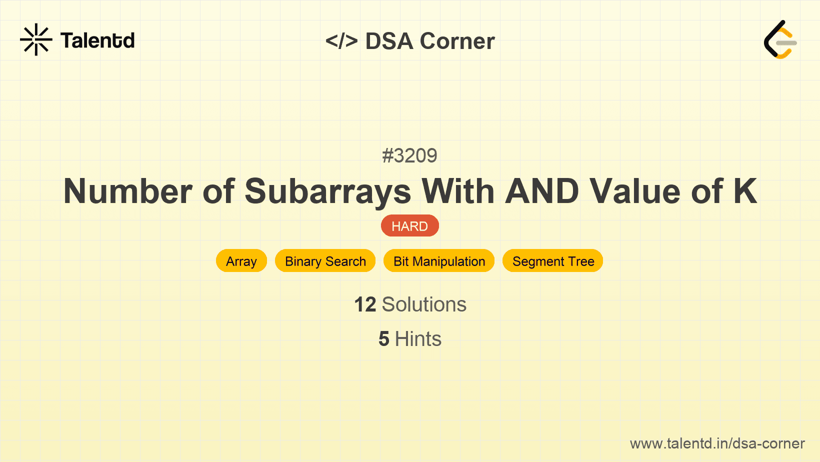 Problem visualization for Number of Subarrays With AND Value of K