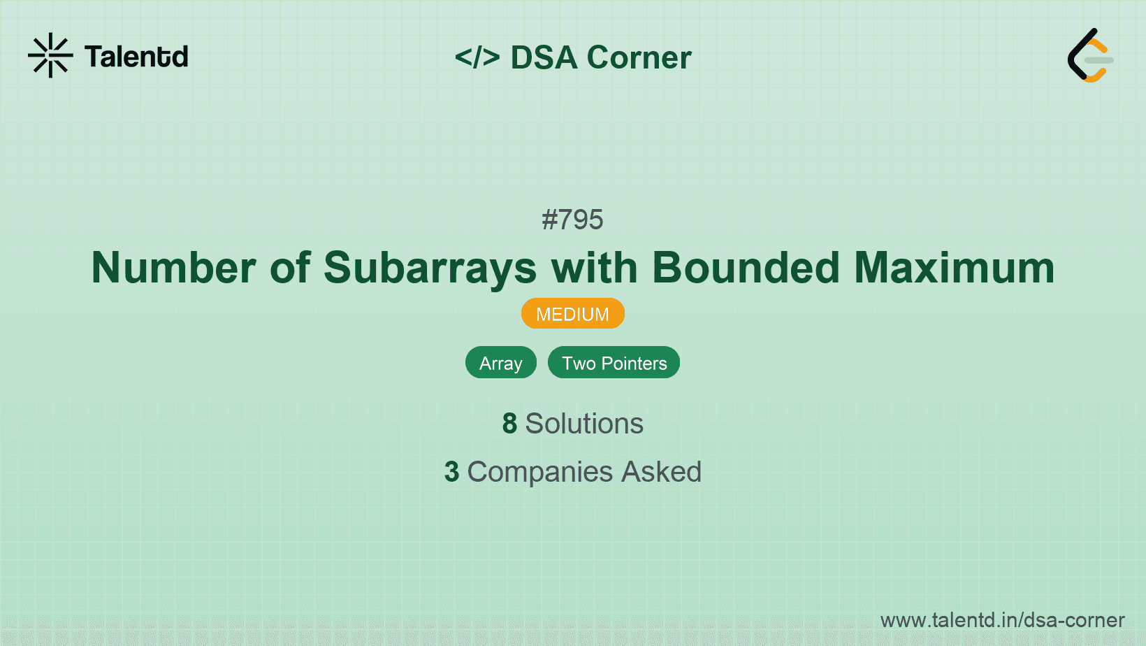 Problem visualization for Number of Subarrays with Bounded Maximum
