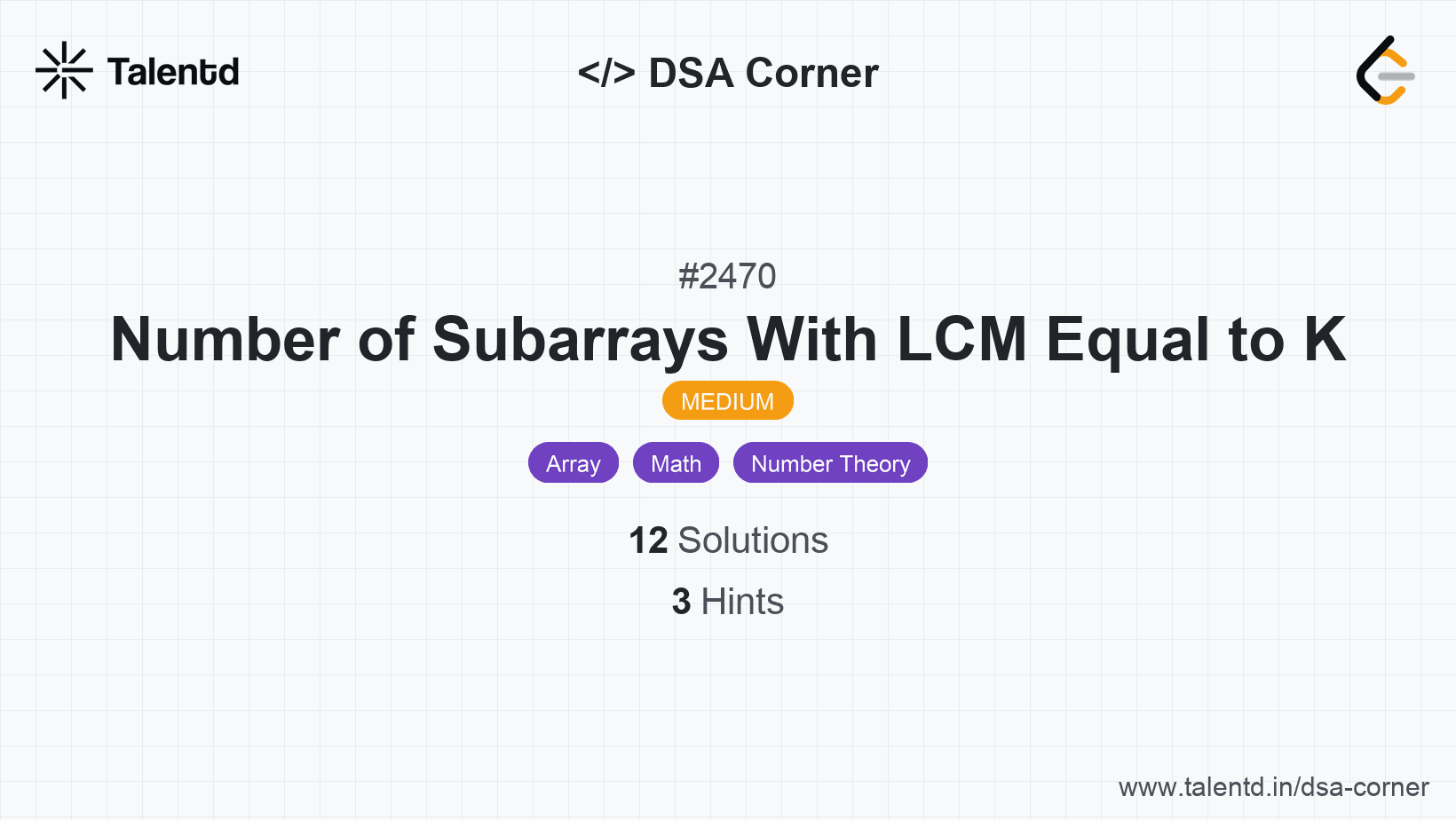 Problem visualization for Number of Subarrays With LCM Equal to K