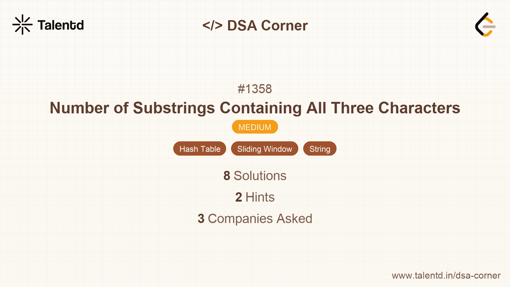 Problem visualization for Number of Substrings Containing All Three Characters