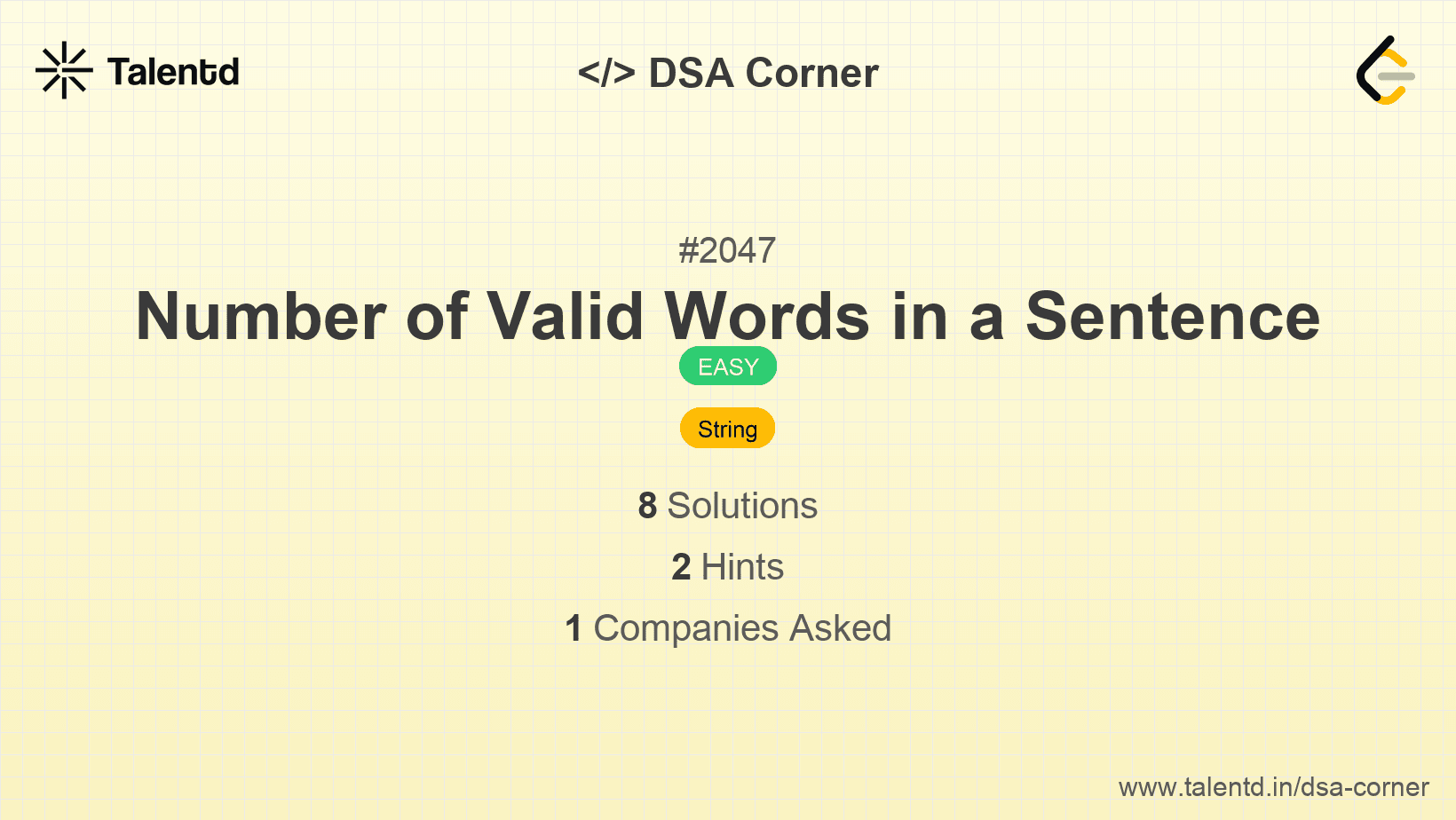 Problem visualization for Number of Valid Words in a Sentence