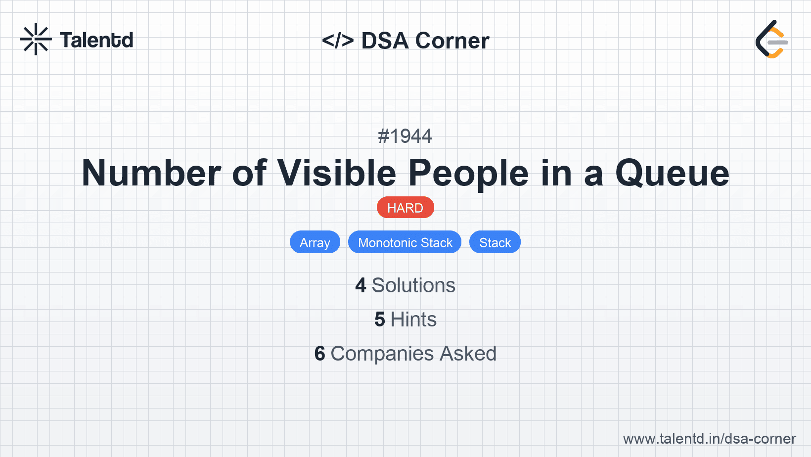 Problem visualization for Number of Visible People in a Queue