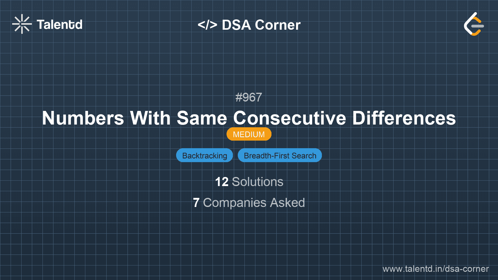 Problem visualization for Numbers With Same Consecutive Differences
