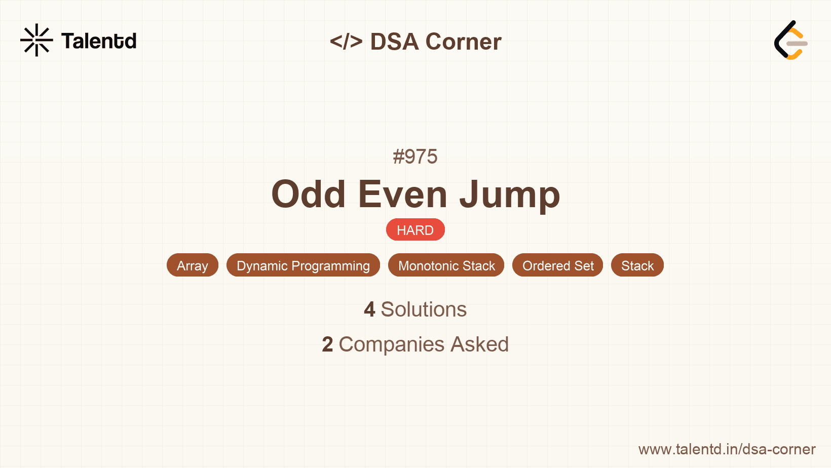 Problem visualization for Odd Even Jump
