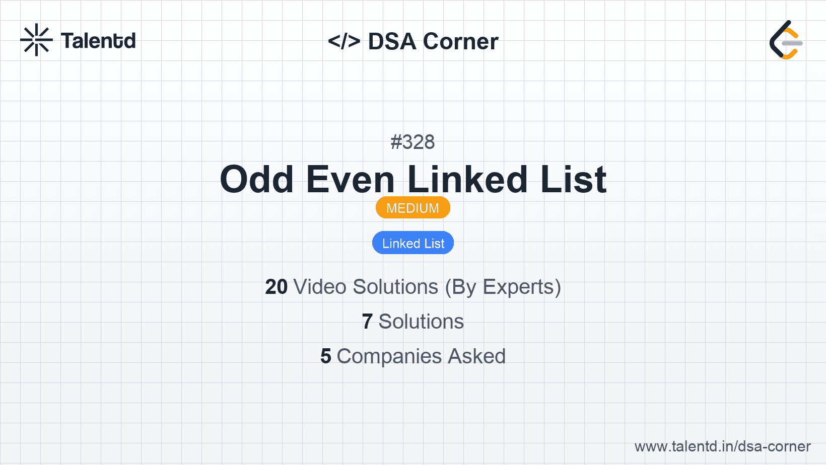 Problem visualization for Odd Even Linked List