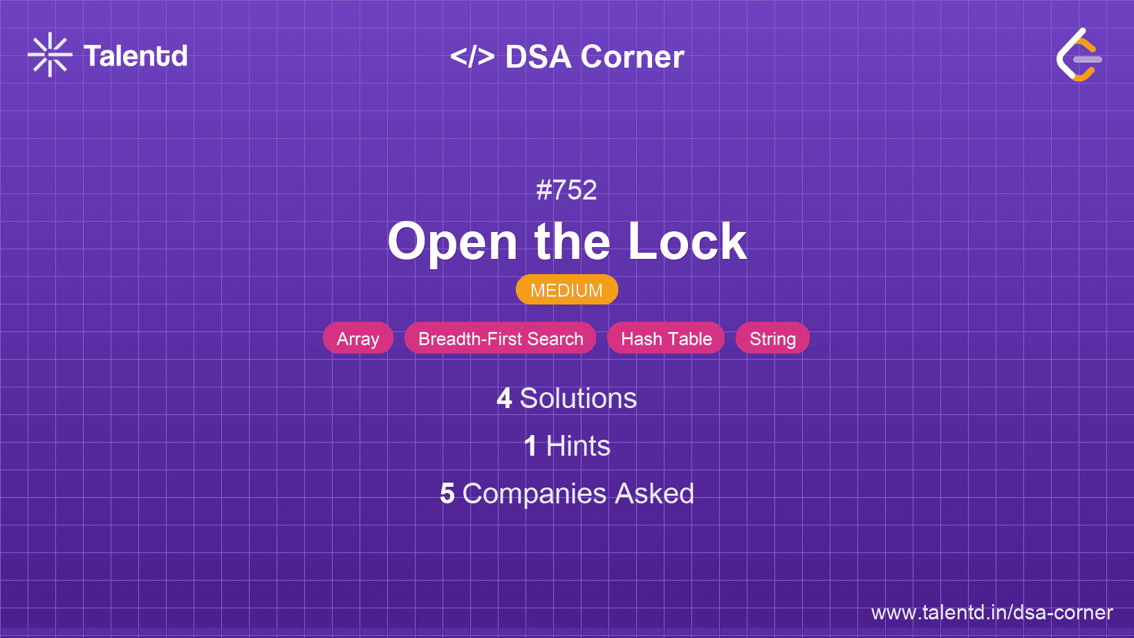 Problem visualization for Open the Lock