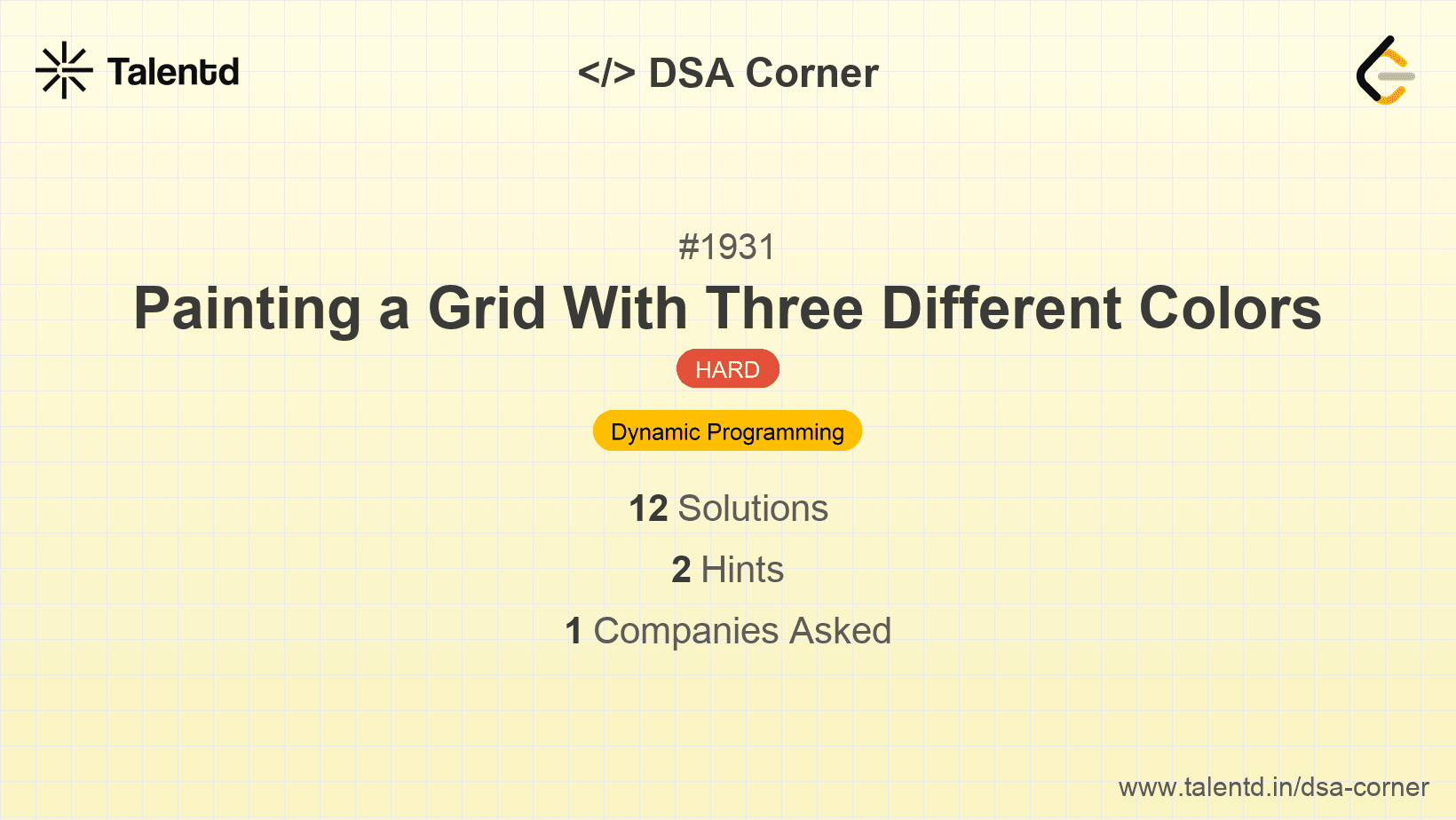 Problem visualization for Painting a Grid With Three Different Colors