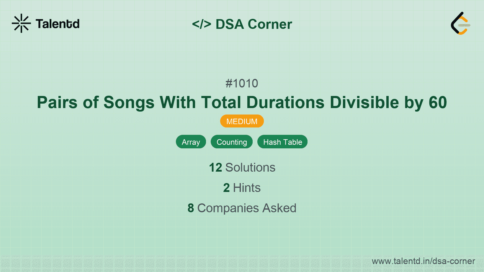 Problem visualization for Pairs of Songs With Total Durations Divisible by 60