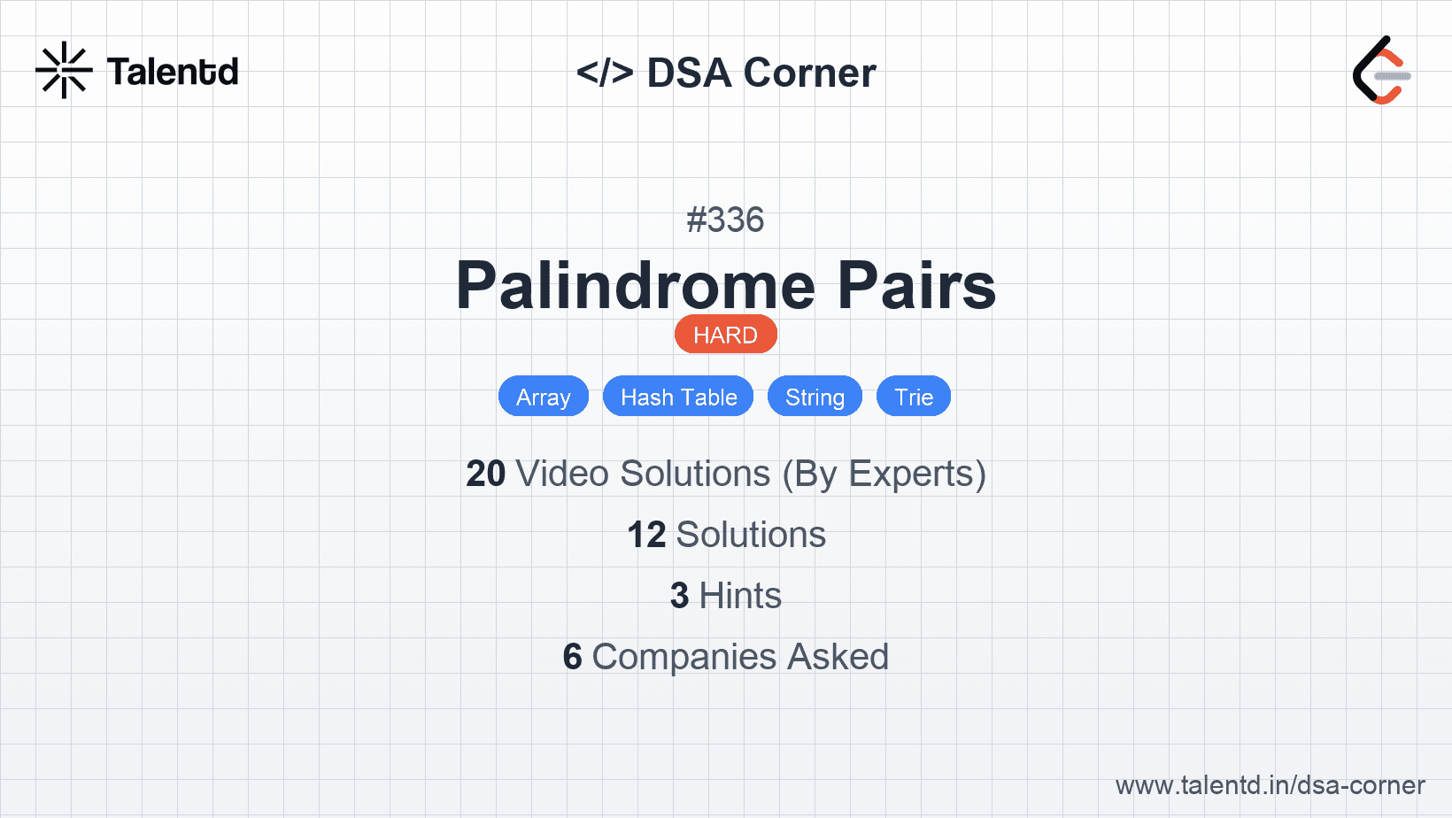 Problem visualization for Palindrome Pairs