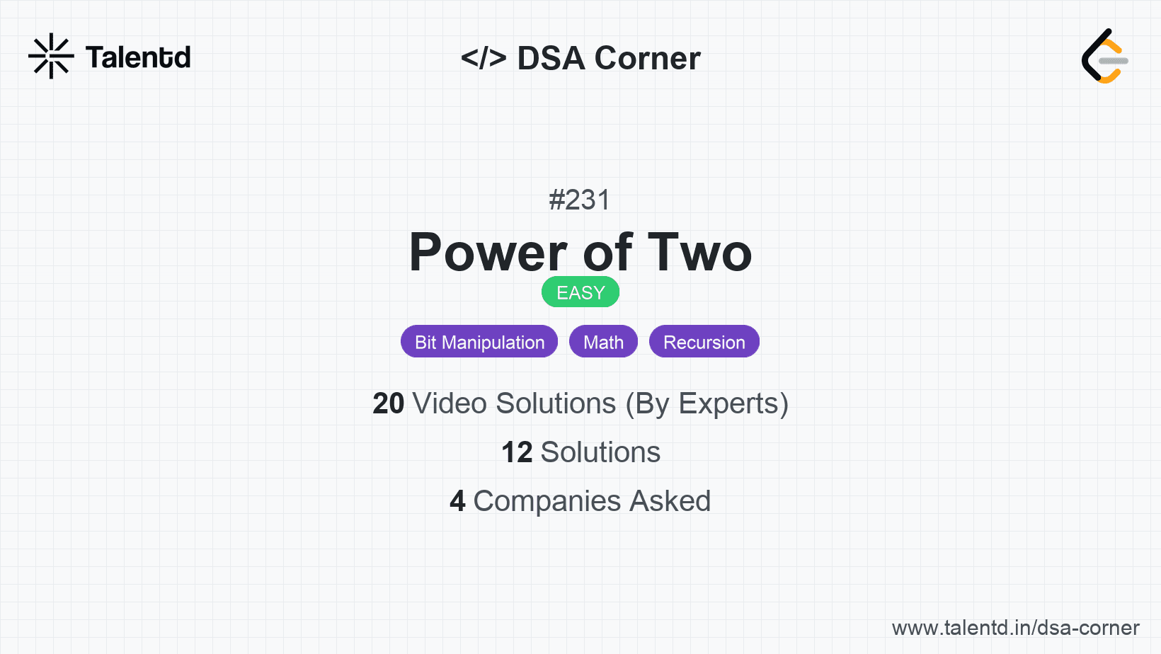 Problem visualization for Power of Two